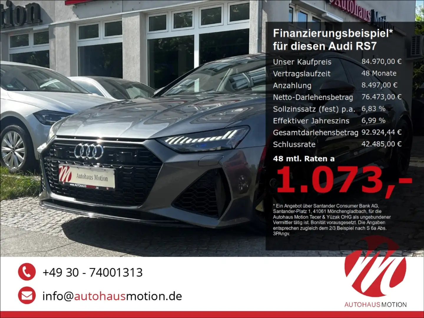 Audi RS7 Sportback 4.0 TFSI quattro Laser Pano HUD Raute 36 Szürke - 1