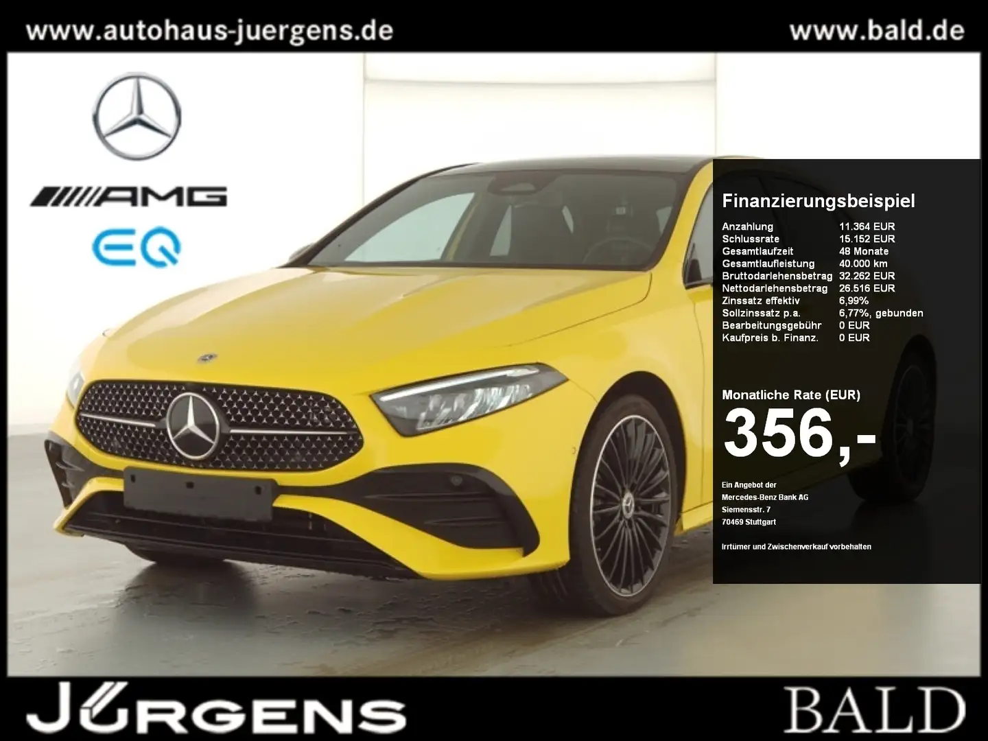 Mercedes-Benz A 250 e AMG-Sport/LED/Cam/Pano/Night/Totw/Mopf Gelb - 1