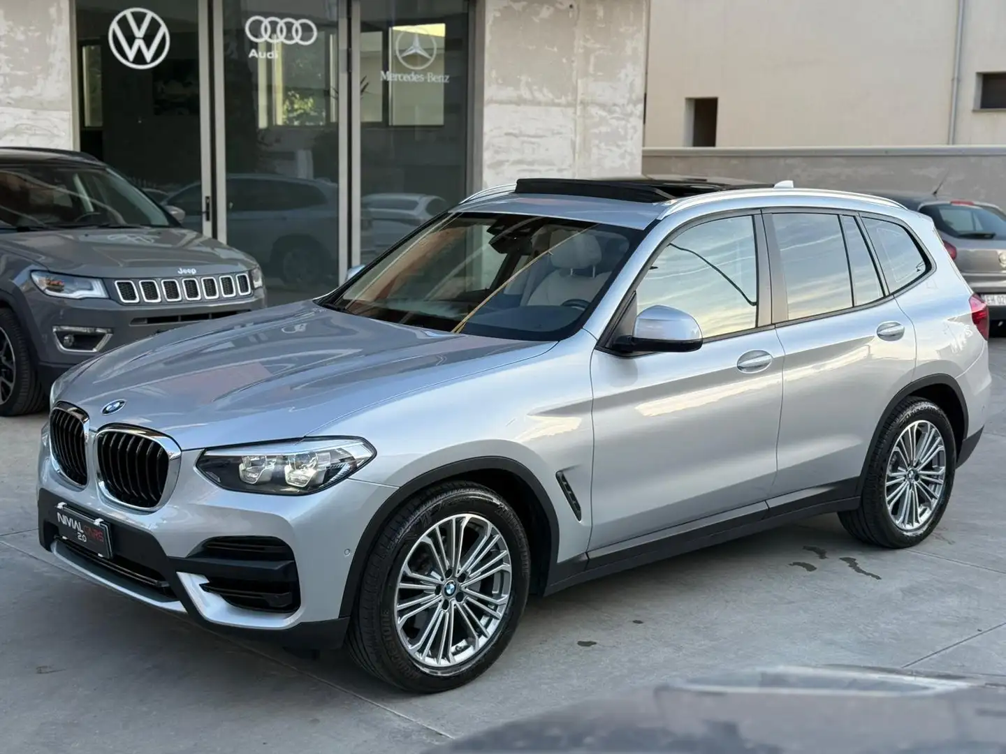 BMW X3 sdrive 2.0D 150cv autom TETTO-PELLE-TG UFF. BMW Zilver - 1