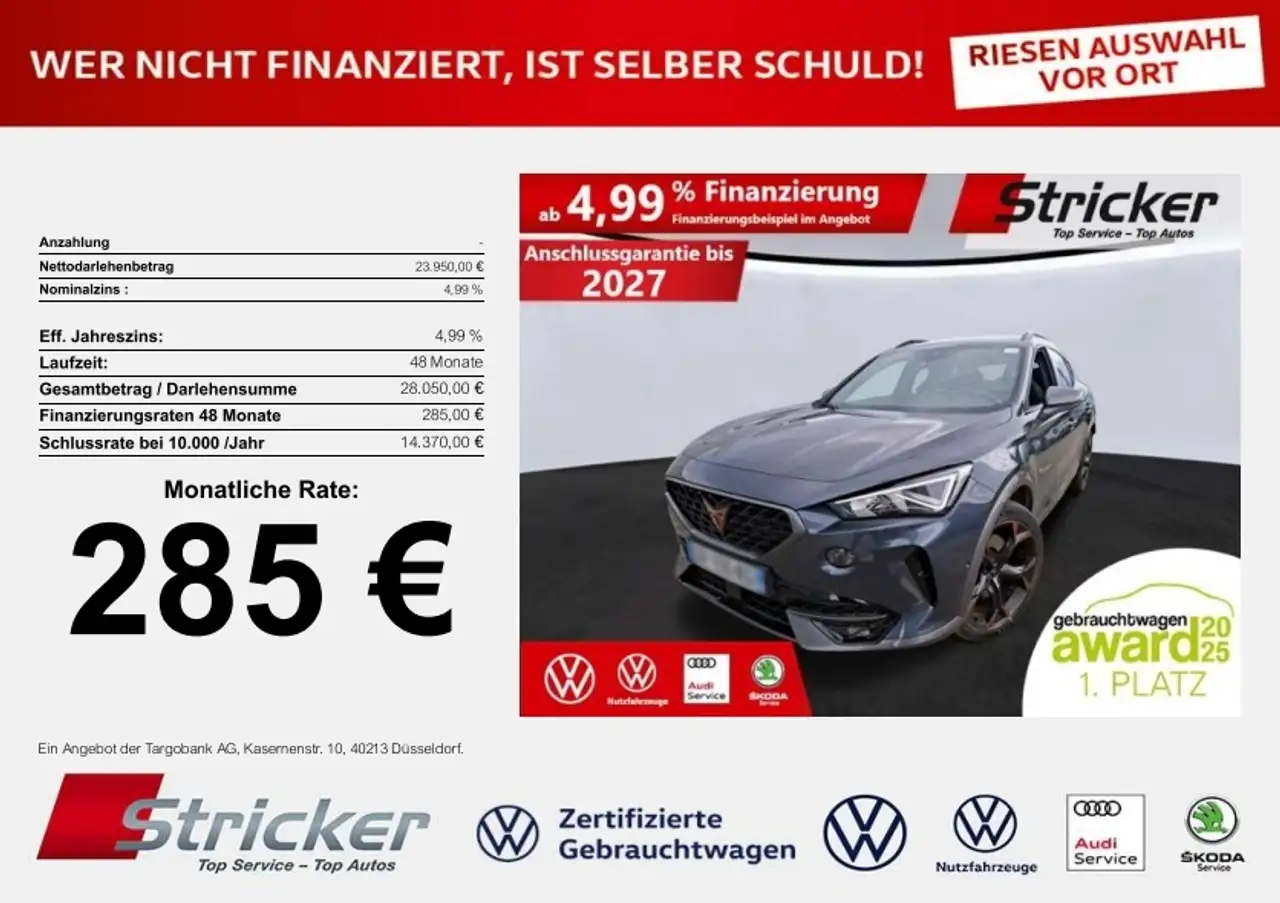 CUPRA Formentor VZ 1.4TSI e-hybrid 285,-ohne Anzahlung Navi Kamer