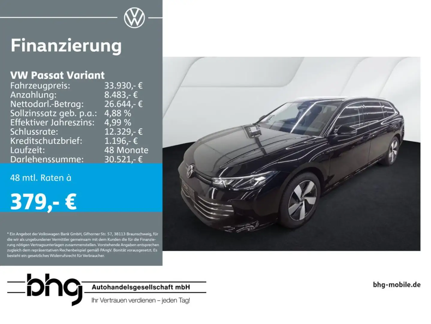 Volkswagen Passat Variant 1.5 e-TSI OPF DSG Business Schwarz - 1