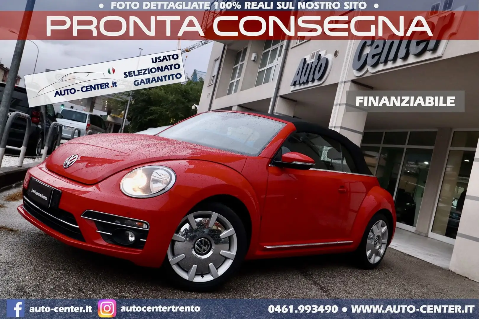 Volkswagen Maggiolino Cabrio 1.2 TSI Design 18 PELLE Rouge - 1