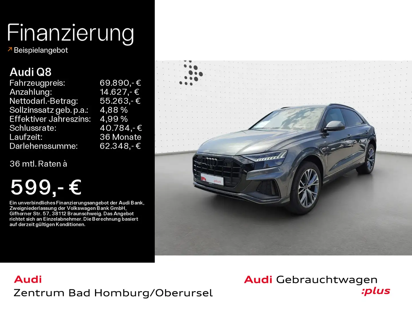 Audi Q8 50 TDI quattro S line selection*Navi*Matrix*A Gris - 1