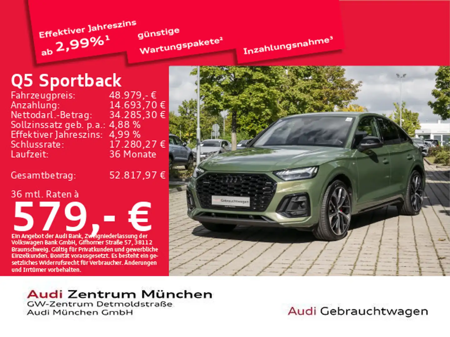 Audi Q5 55 TFSI e qu. S line Edition One B& Grün - 1
