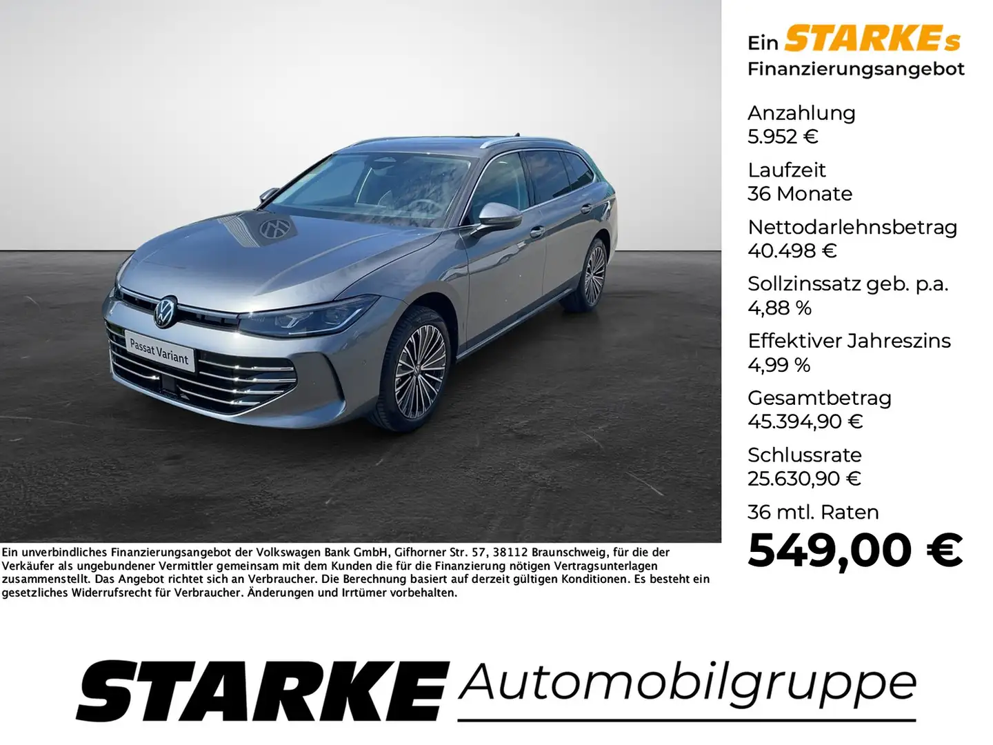 Volkswagen Passat Variant 2.0 TDI DSG Elegance Grau - 1
