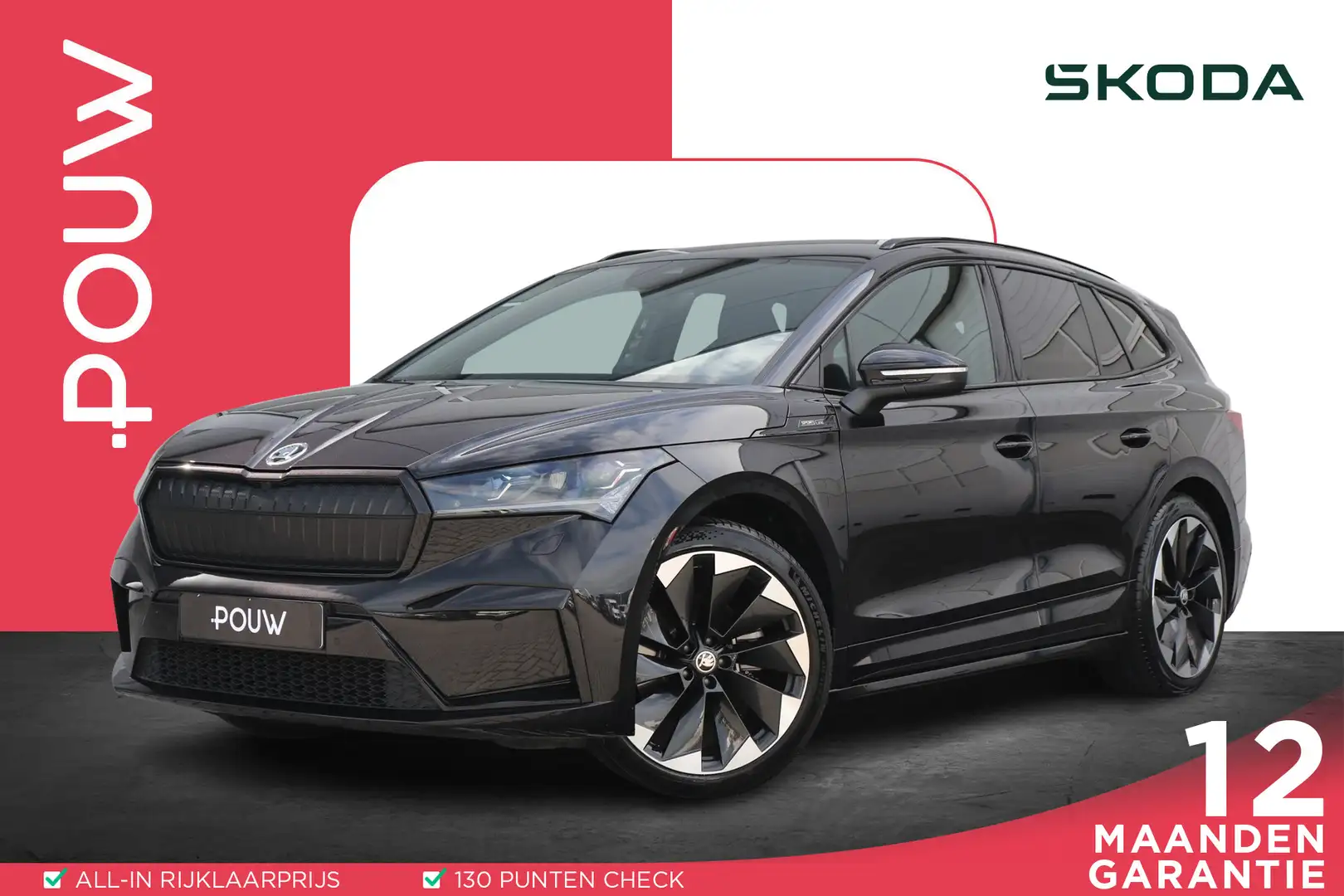 Skoda Enyaq 60 180pk Sportline | SoH 93% | Trekhaak | Navigati Zwart - 1