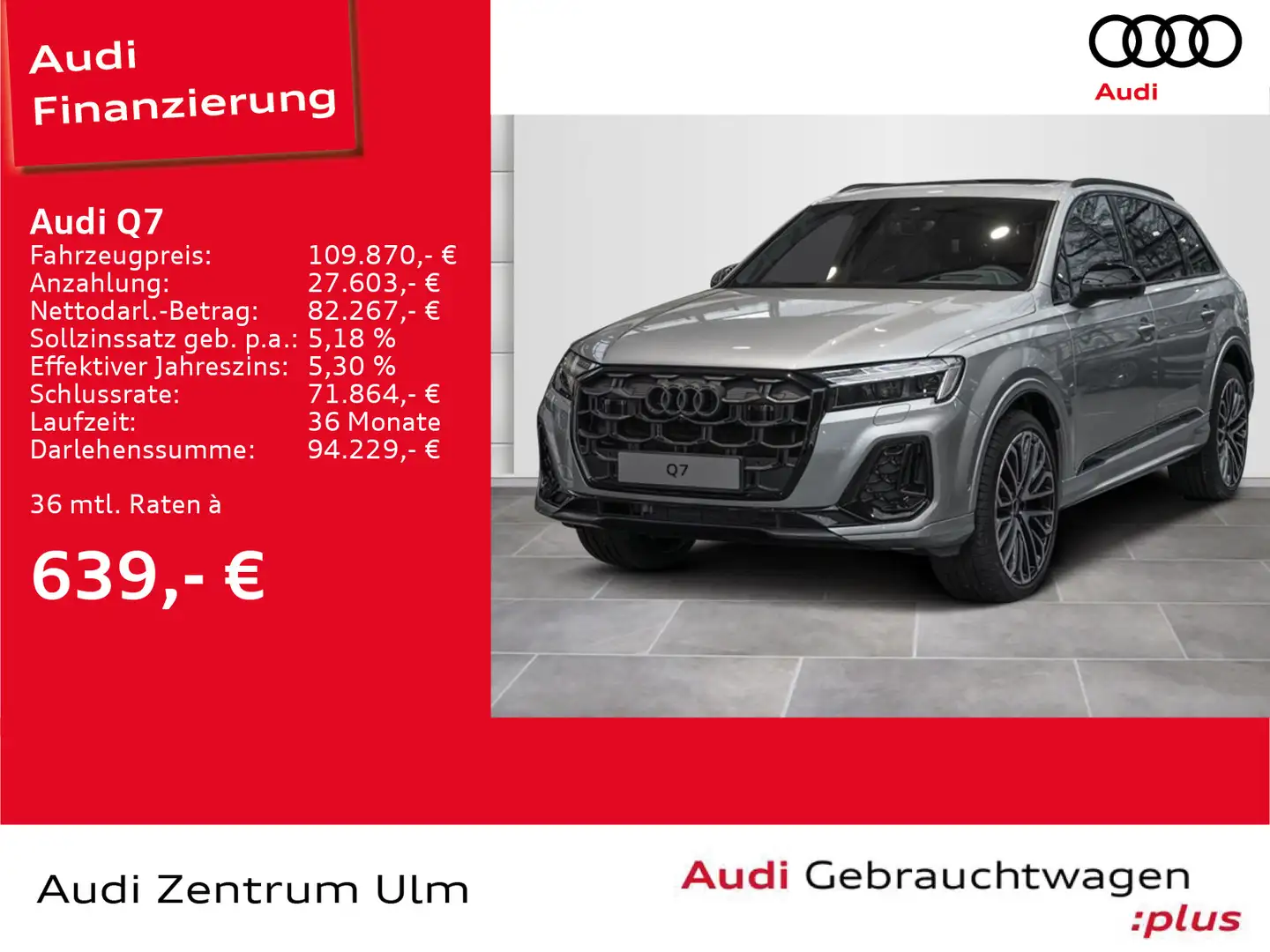 Audi Q7 S line 50 TDI quattro AHK PANO HEAD-UP STDHZG Silber - 1