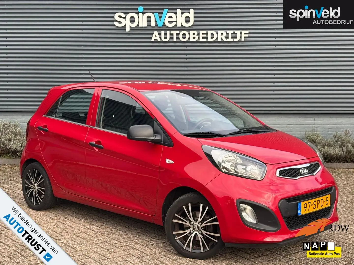Kia Picanto 1.2 CVVT Comfort Pack BJ`11 NAP NL 5drs Airco Elek Rouge - 1