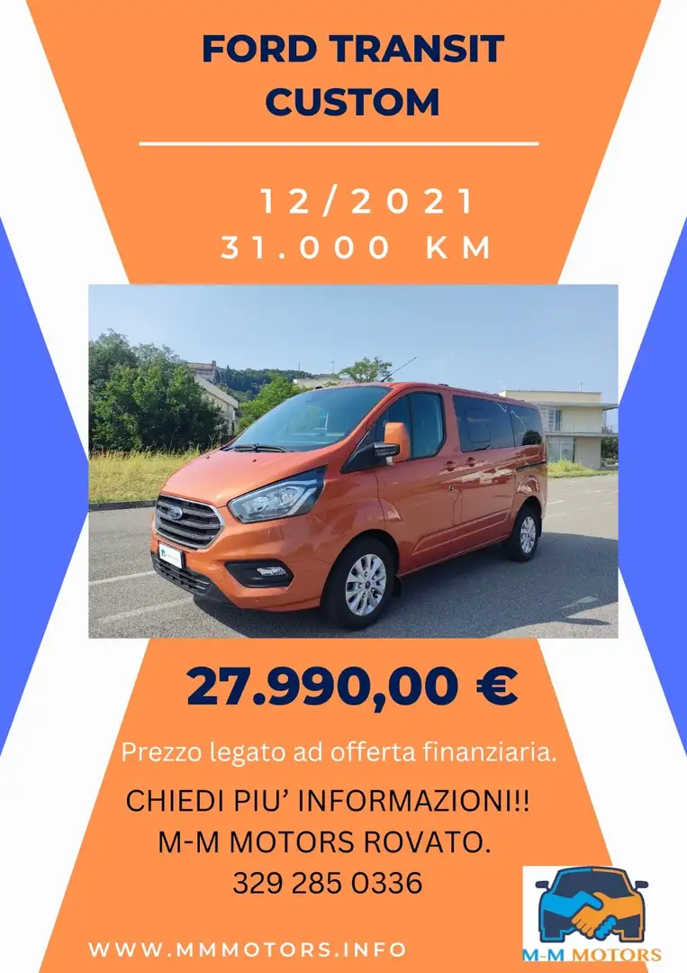 Ford Transit Custom 300 2.0 170cv  aut. Titanium ProM-Mo Arancione - 2
