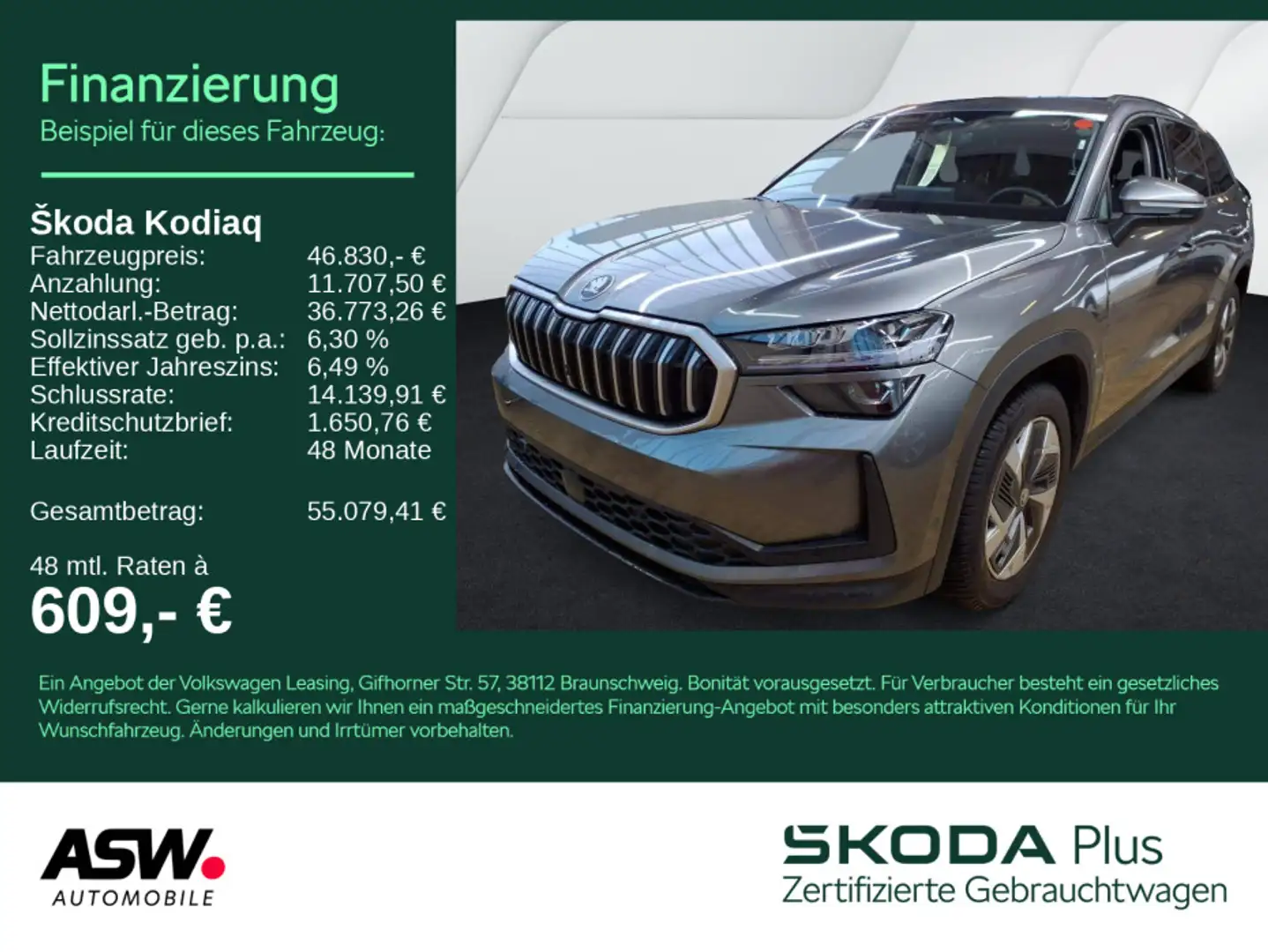Skoda Kodiaq Selection 2.0 TDI 4x4 DSG 360° Stdhzg AHK Grau - 1
