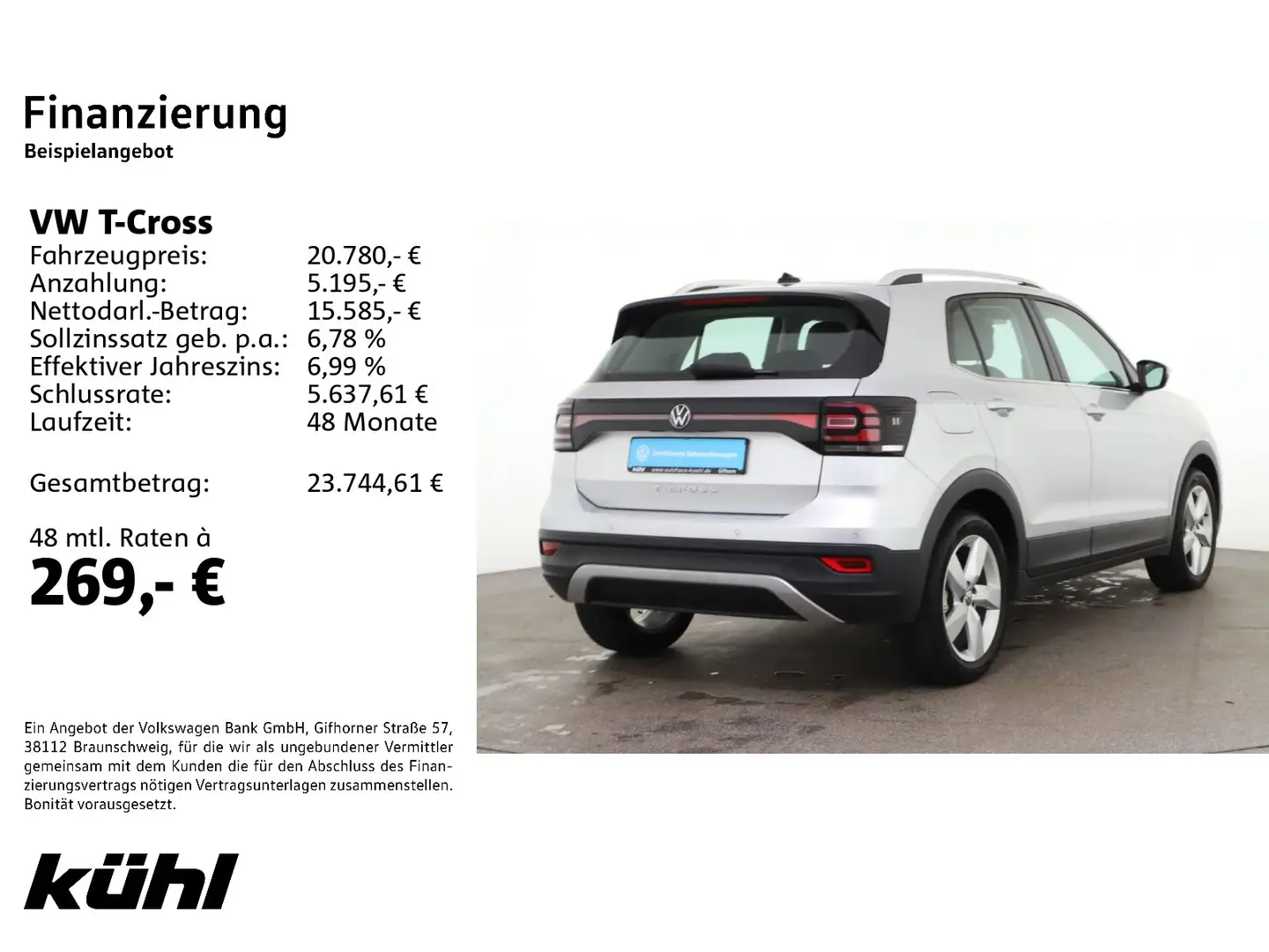 Volkswagen T-Cross 1.0 TSI Style LED/App Silber - 2
