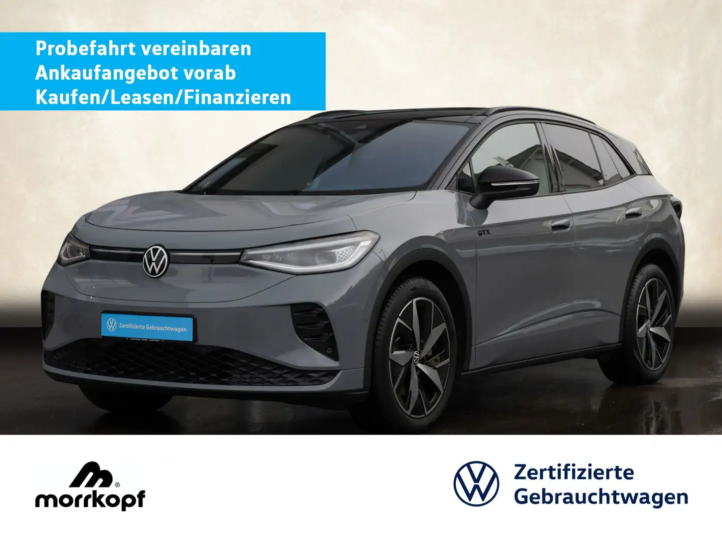 Volkswagen ID.4 GTX +AB 3,99ZINS+NEU 62.795+ Sportpaket Navi Grau - 1