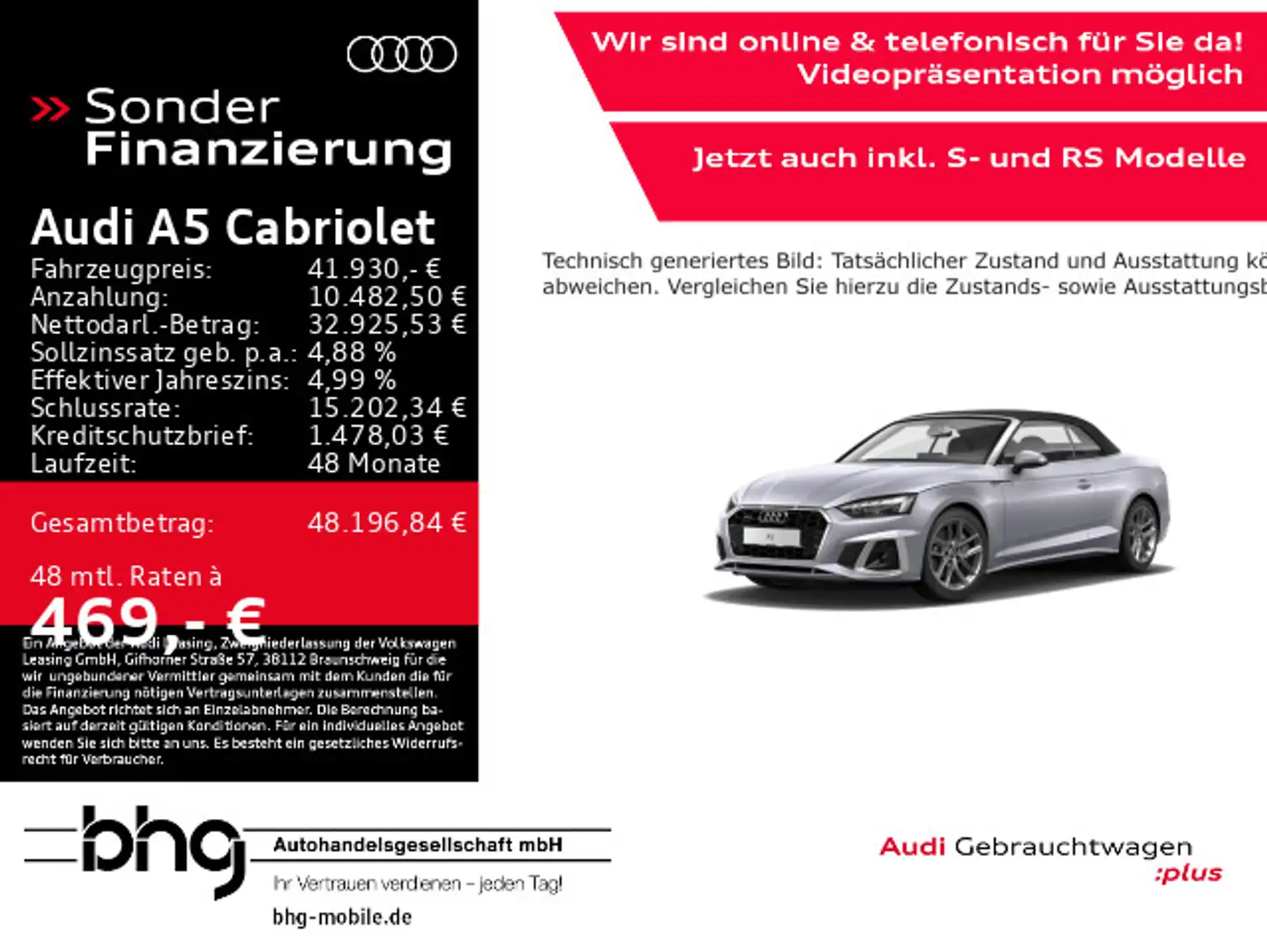 Audi A5 A5 Cabrio 45 TFSI quattro S tronic S line Negro - 1