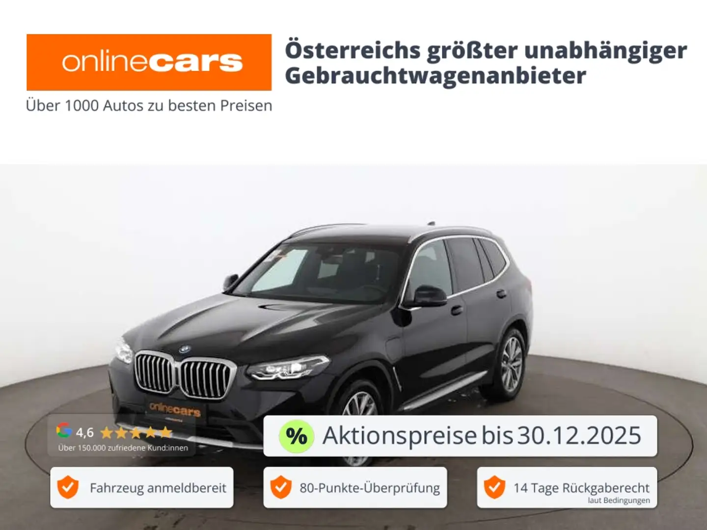 BMW X3 xDrive30e Aut LEDER LEDER NAVI R-CAM SITZHZG Schwarz - 1