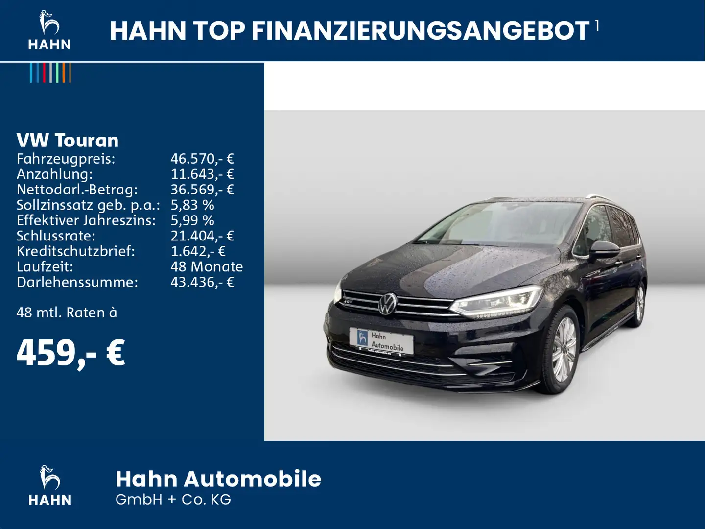 Volkswagen Touran Highline 2,0TDI DSG 150PS R-Line Navi AHK Nero - 2