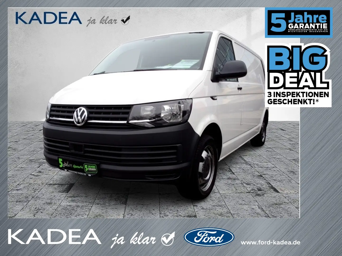 Volkswagen T6 Transporter Kombi 2.0 TDI Kasten lang PDC+Navi White - 1