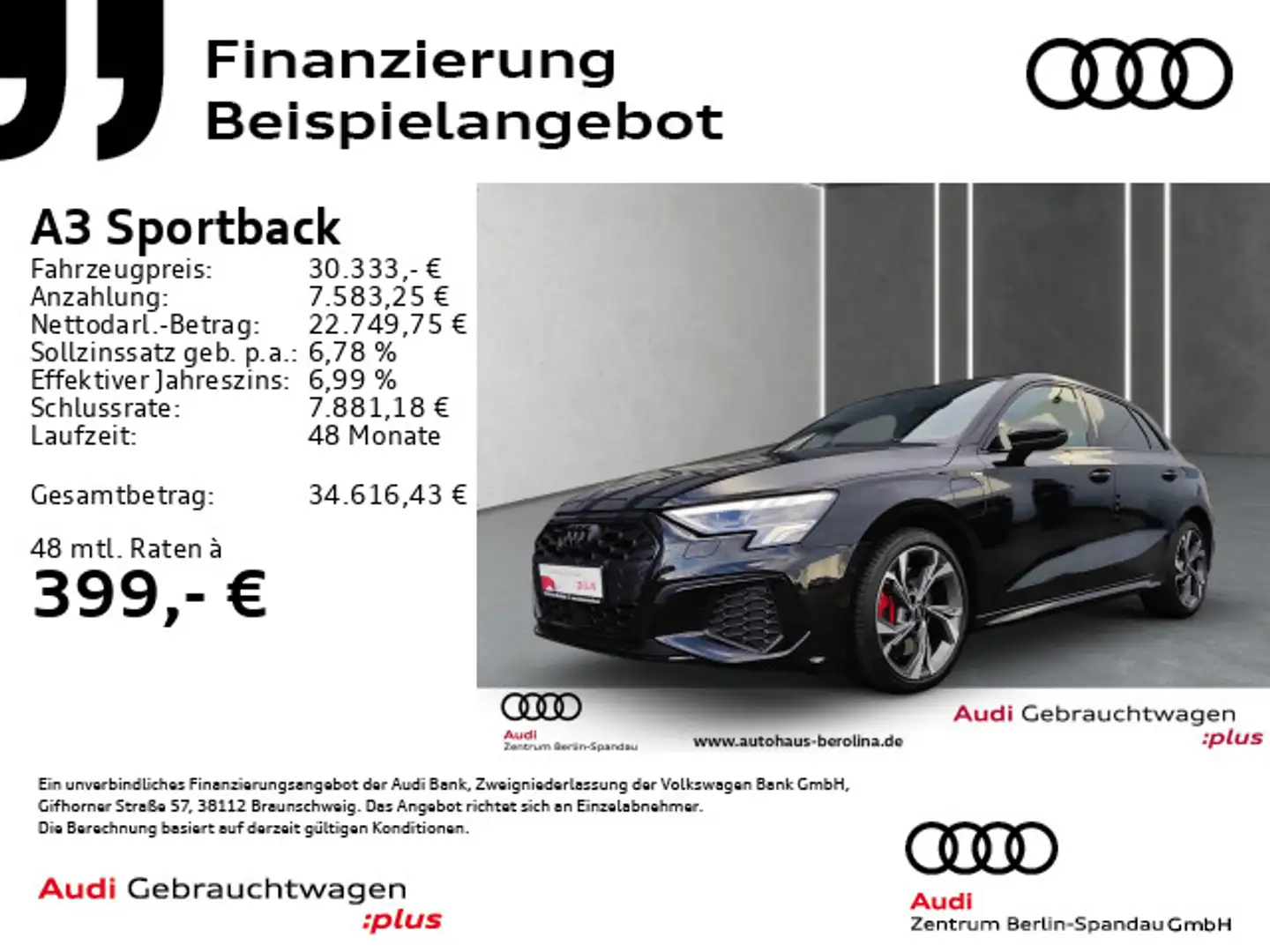 Audi A3 45 TFSI e S line S tronic *PANO* Noir - 1
