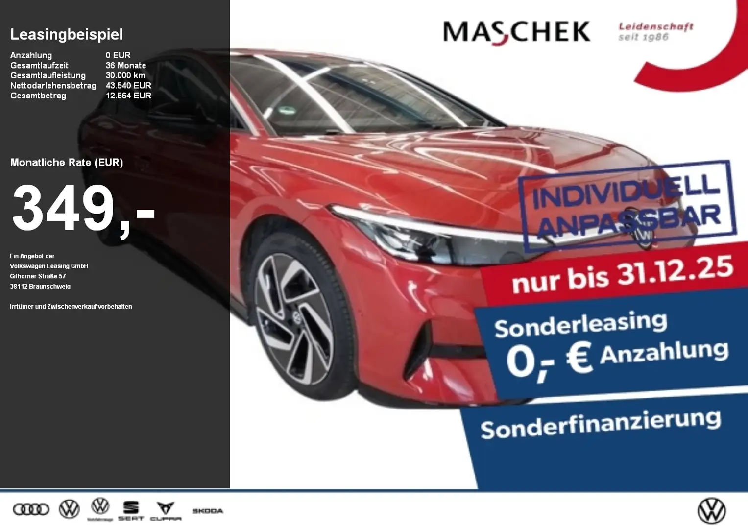 Volkswagen ID.7 Pro IQ.Light Wärmepumpe Memory Massage AHK HUD Rot - 1