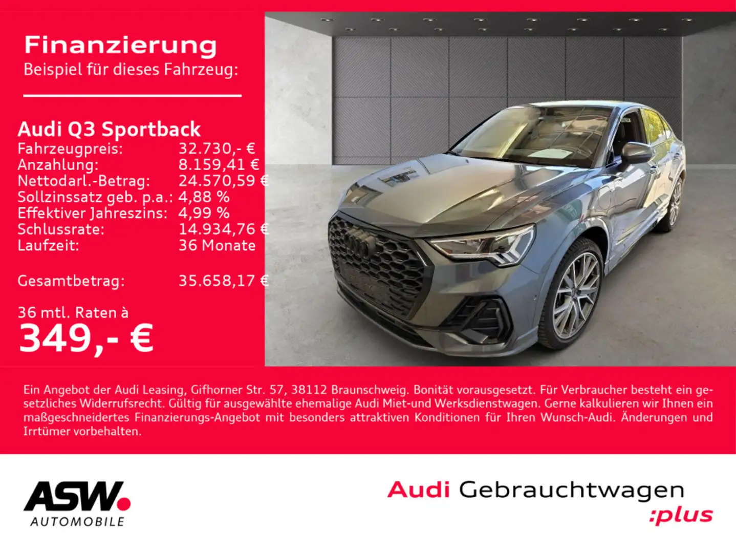 Audi Q3 S line 45TFSI e Stronic 360° SONOS Gris - 1