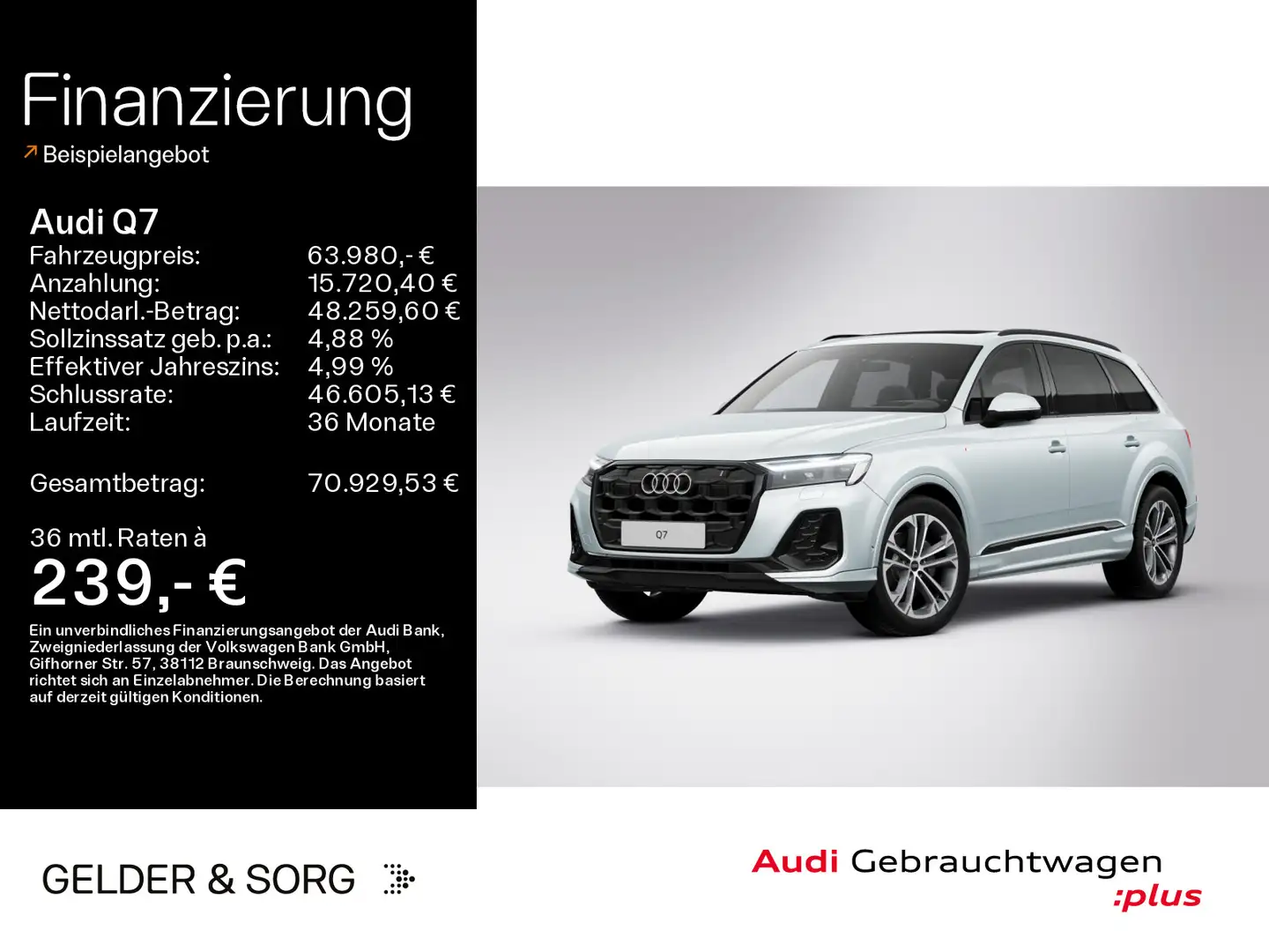 Audi Q7 45 TDI quattro S line AHK*Navi*HuD*virtual* Argent - 1