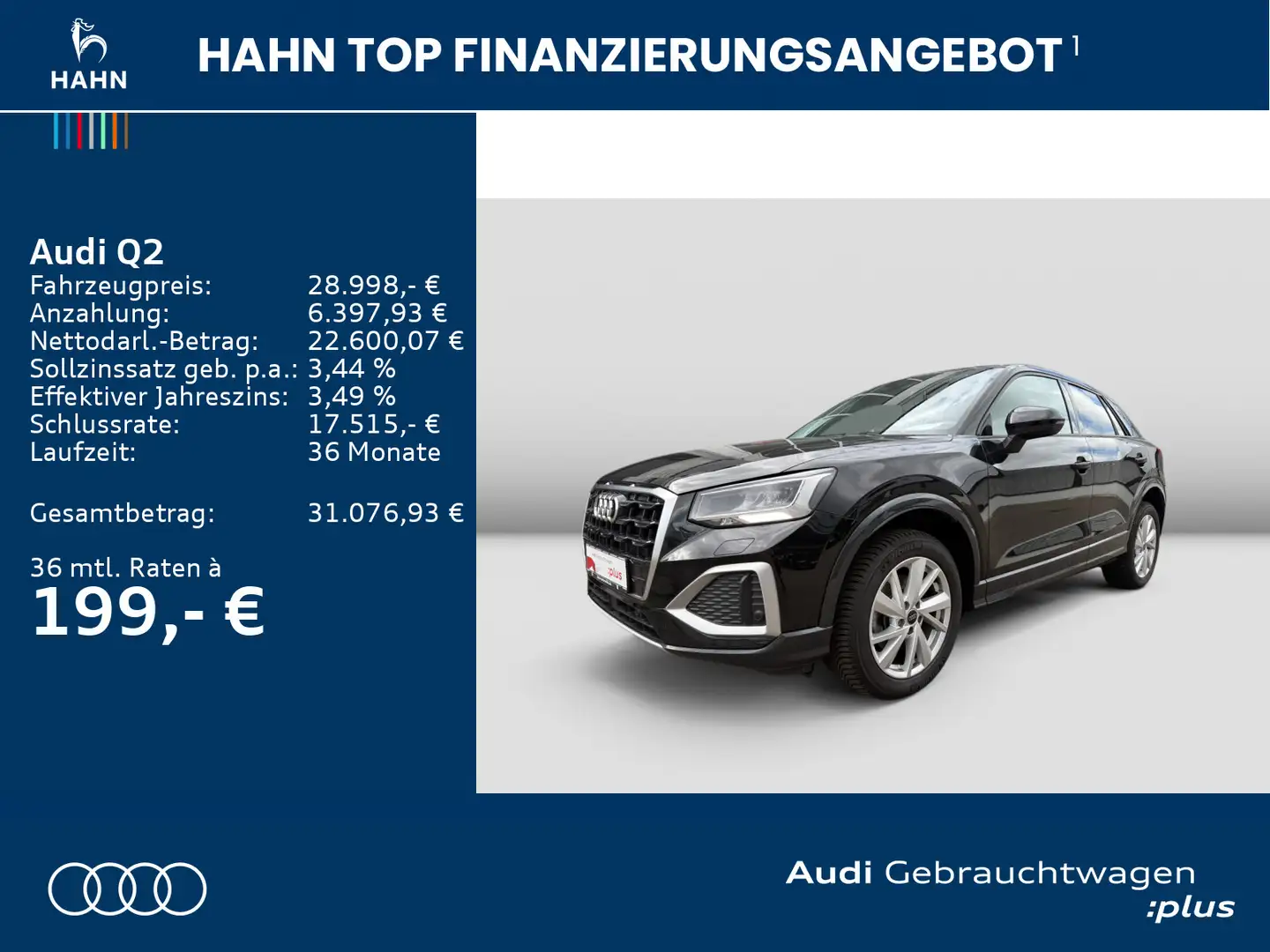 Audi Q2 advanced 35TFSI S-trc AHK LED Navi Einpark. Zwart - 2