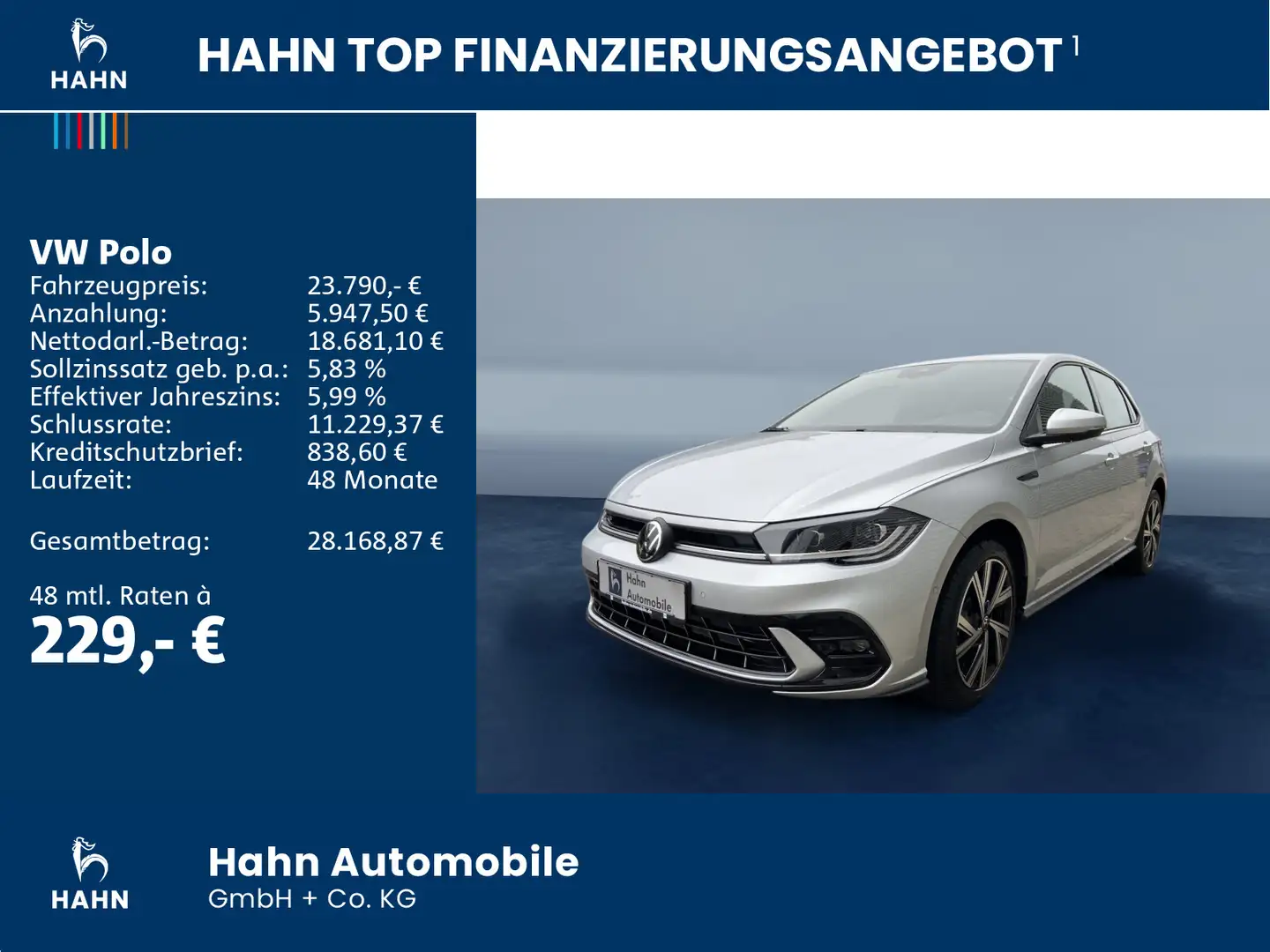 Volkswagen Polo R-Line 1,0 l TSI OPF 85 kW (116 PS) Silber - 2