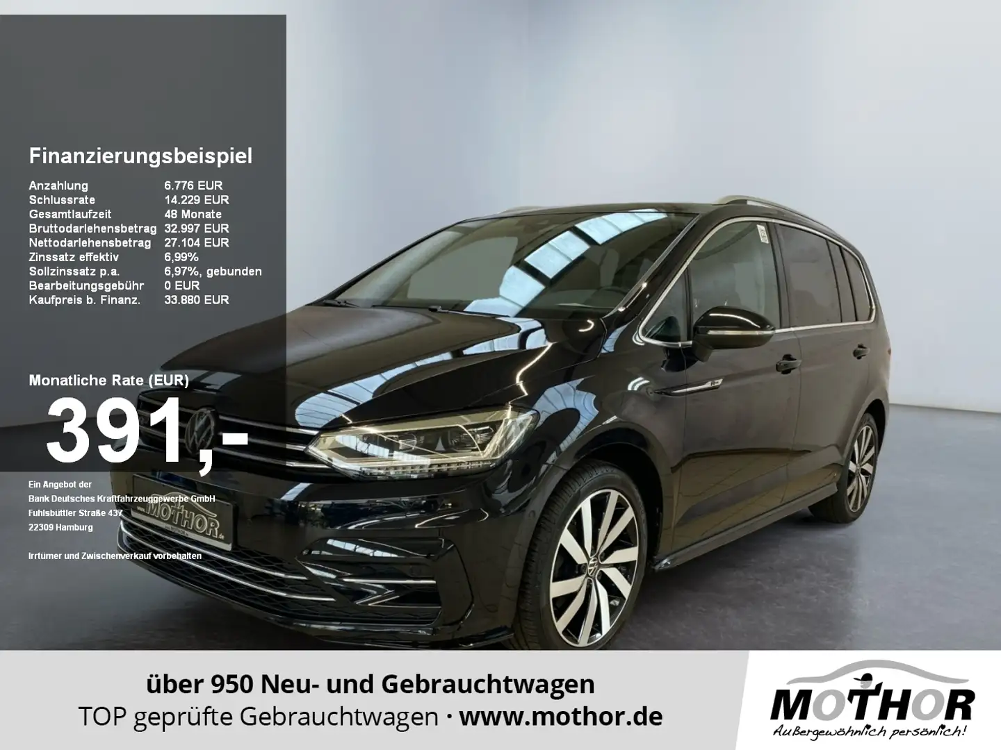 Volkswagen Touran R-Line Highline 1.5 TSI DSG LED Schwarz - 1