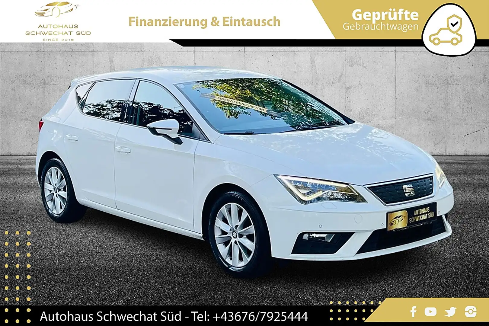 SEAT Leon Style 1,0 EcoTSI DSG // 1.BESITZ // NAVI // Weiß - 1