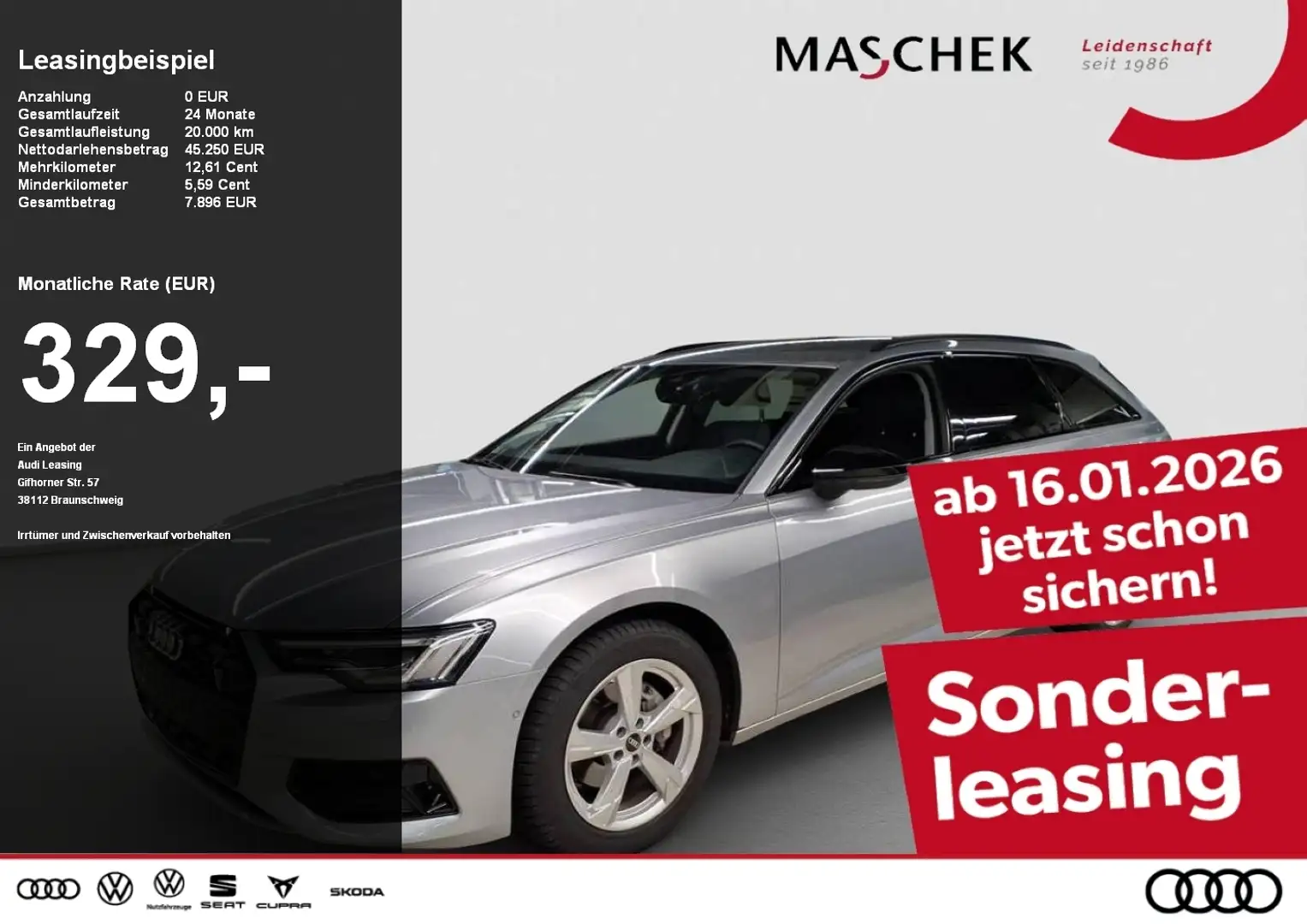 Audi A6 Avant 35 TDI S tronic AHK Black Matrix LM20 ACC Pa Argent - 1