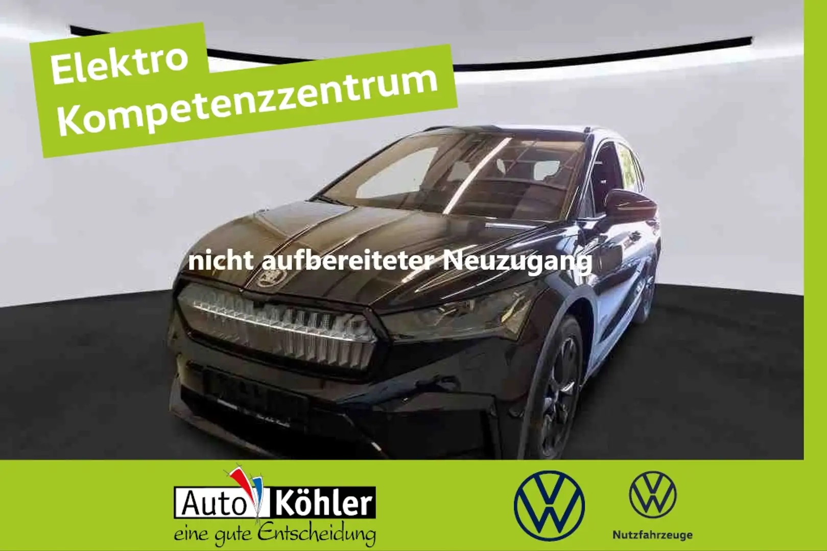 Skoda Enyaq iV Matrix 360 4xSHZ ACC AHK AUT Alcant. LM Schwarz - 1