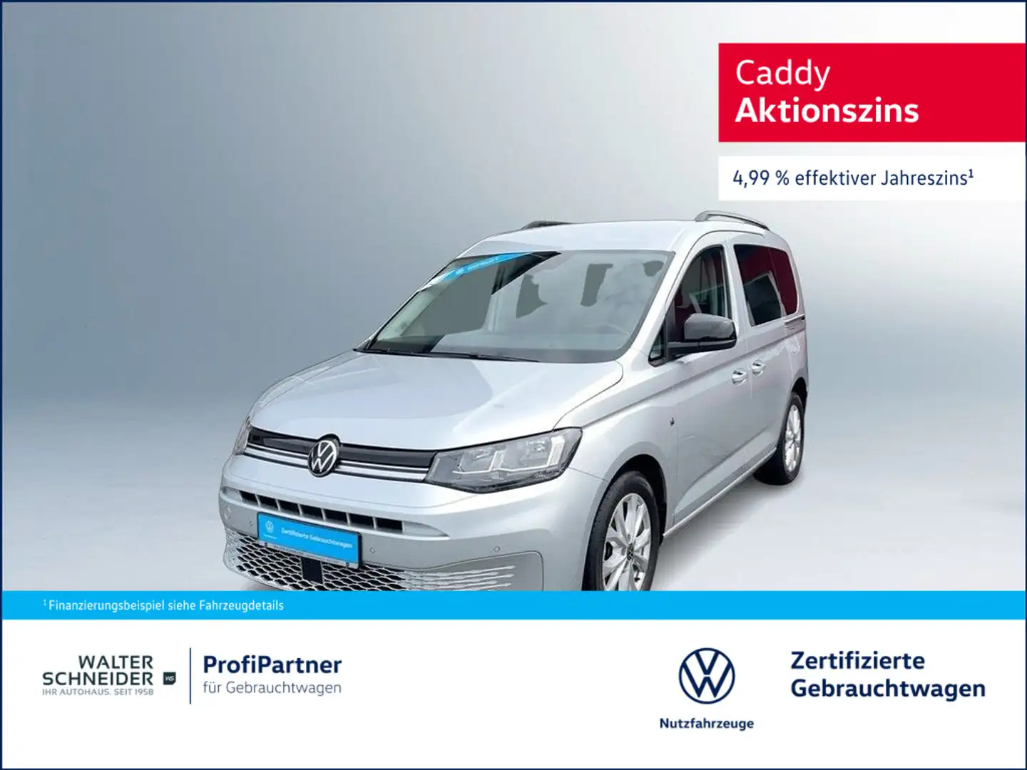 Volkswagen Caddy 2.0 TDI Life ACC Navi AHK Šedá - 1