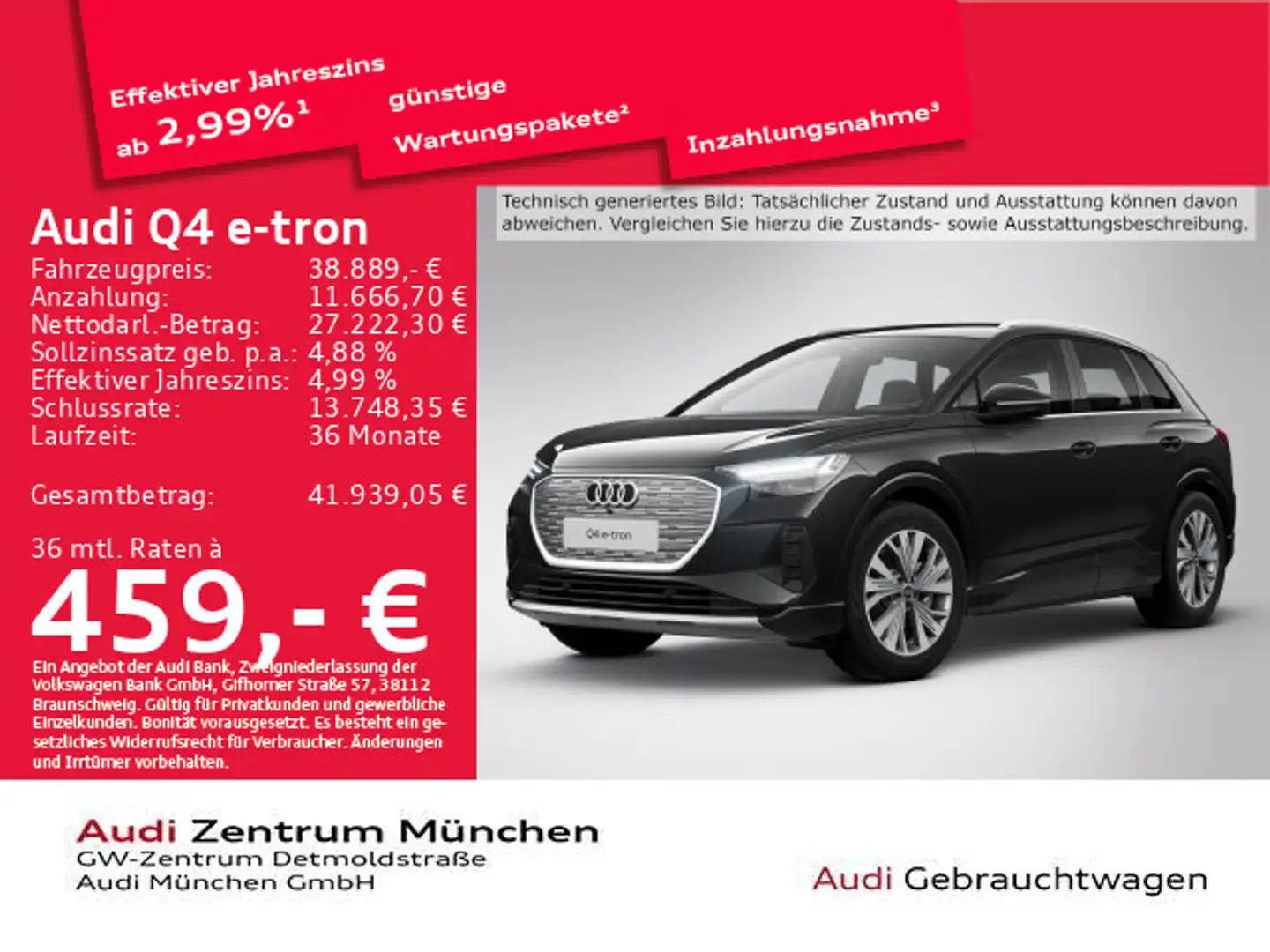 Audi Q4 e-tron 40 ACC/Navi+/Kamera Schwarz - 1