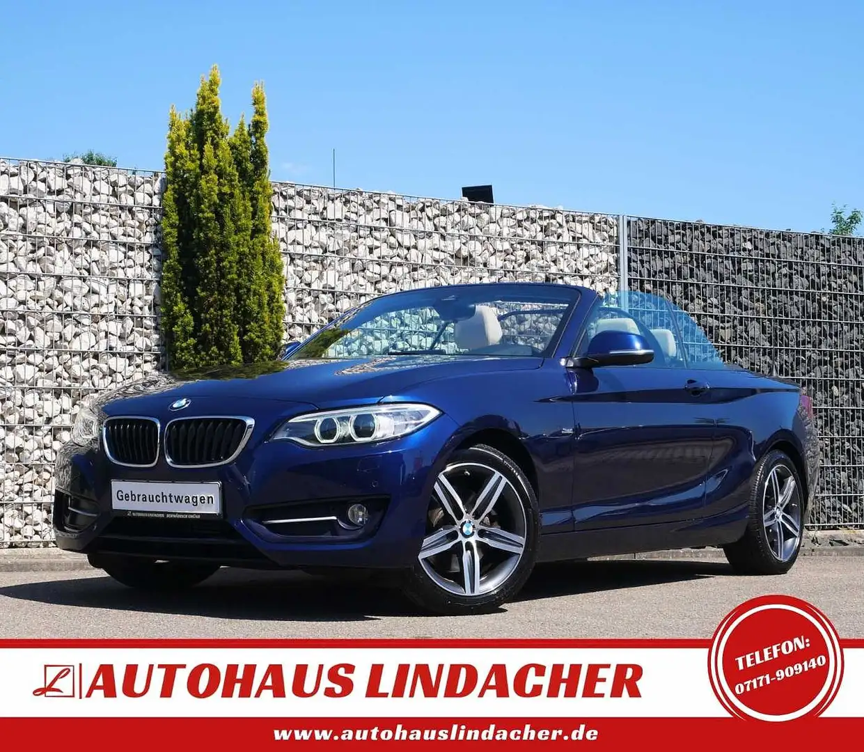 BMW 220 d Cabrio Sport Line | Leder | Xenon | Navi Bleu - 1