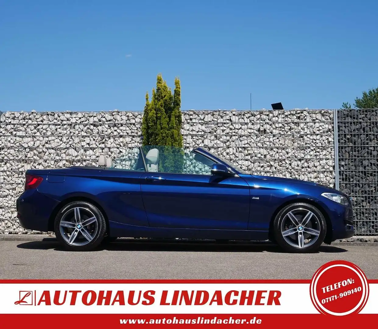 BMW 220 d Cabrio Sport Line | Leder | Xenon | Navi Bleu - 2