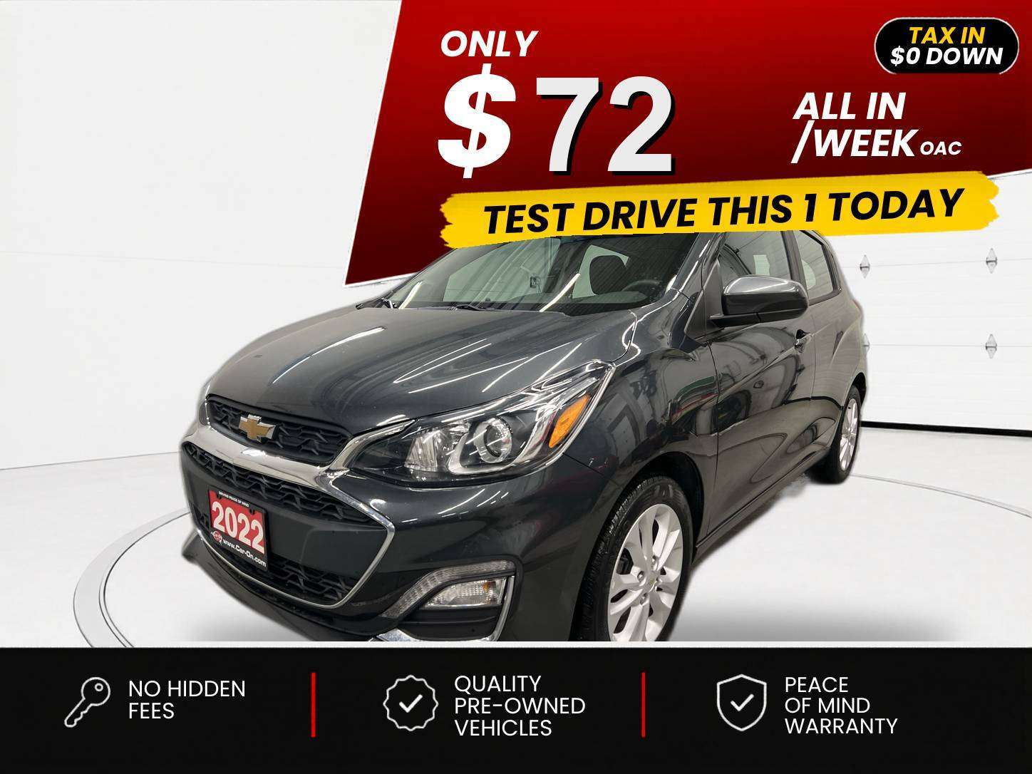 Gray 2022 Chevrolet Spark Hatchback Front-Wheel Drive Automatic