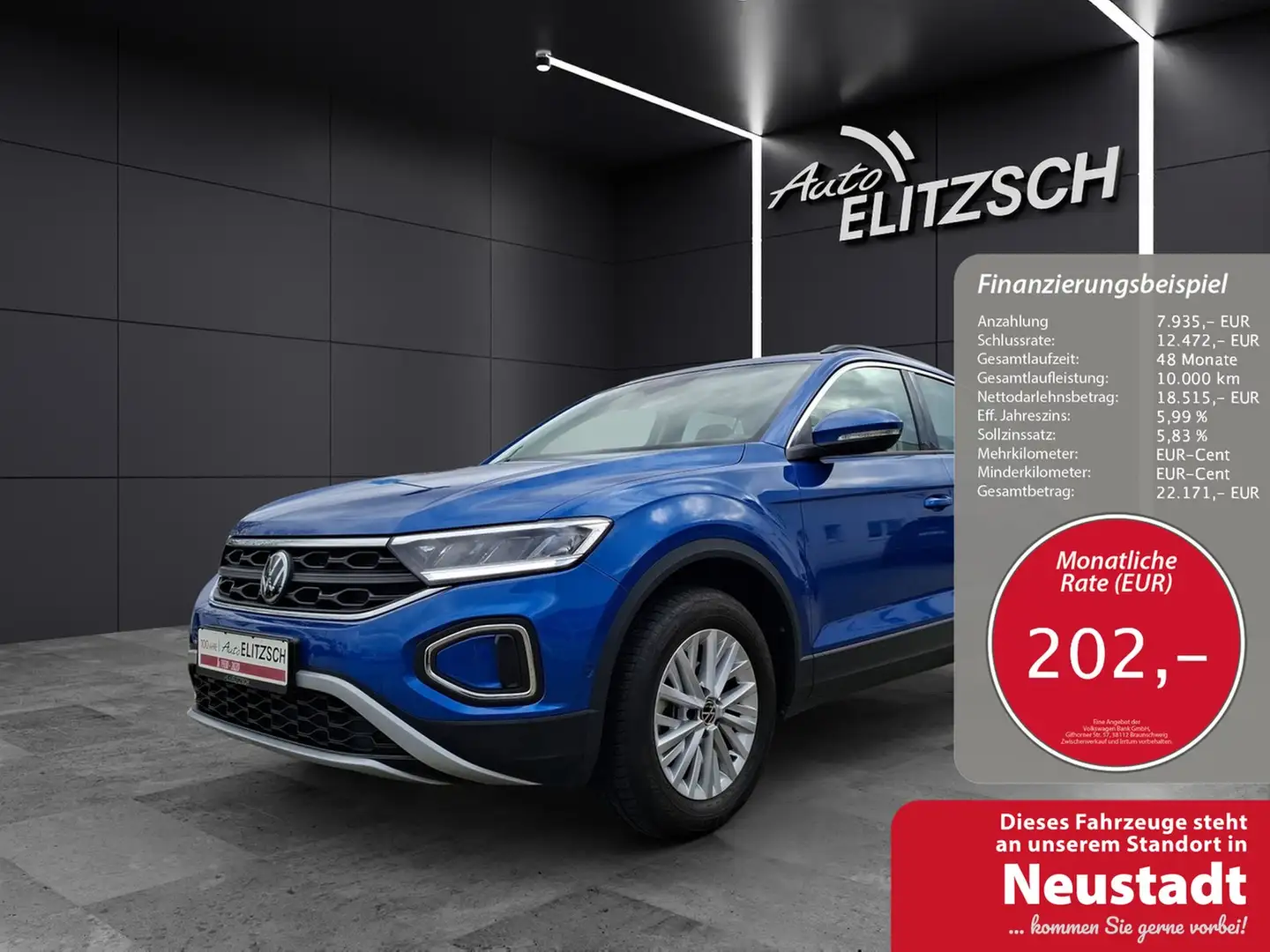 Volkswagen T-Roc TSI Life DSG LED Navi AID ACC Park-Assist SH Blau - 1