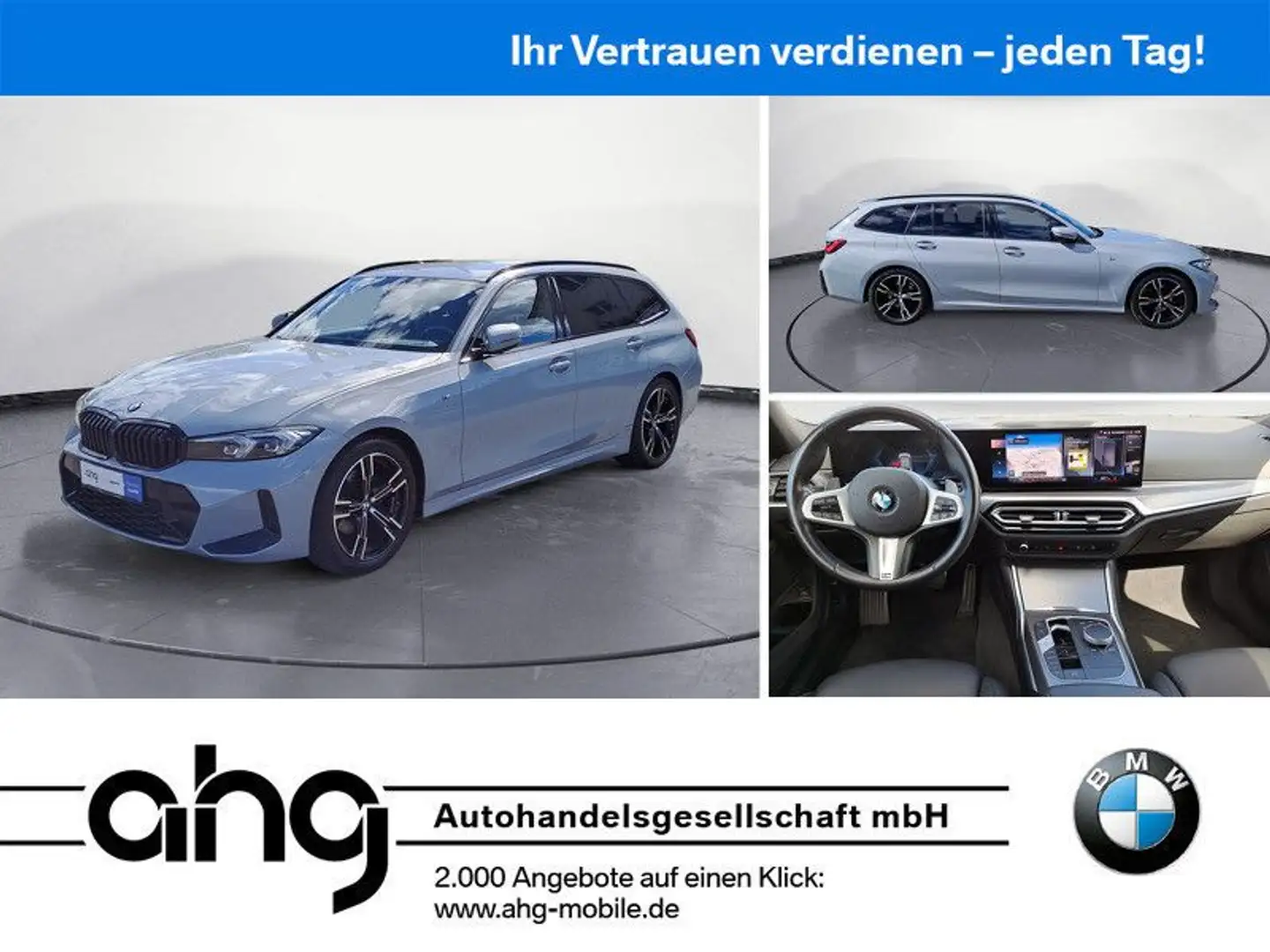 BMW 320 d Touring Automatik Sport Aut. Klimaaut. AHK Gris - 1