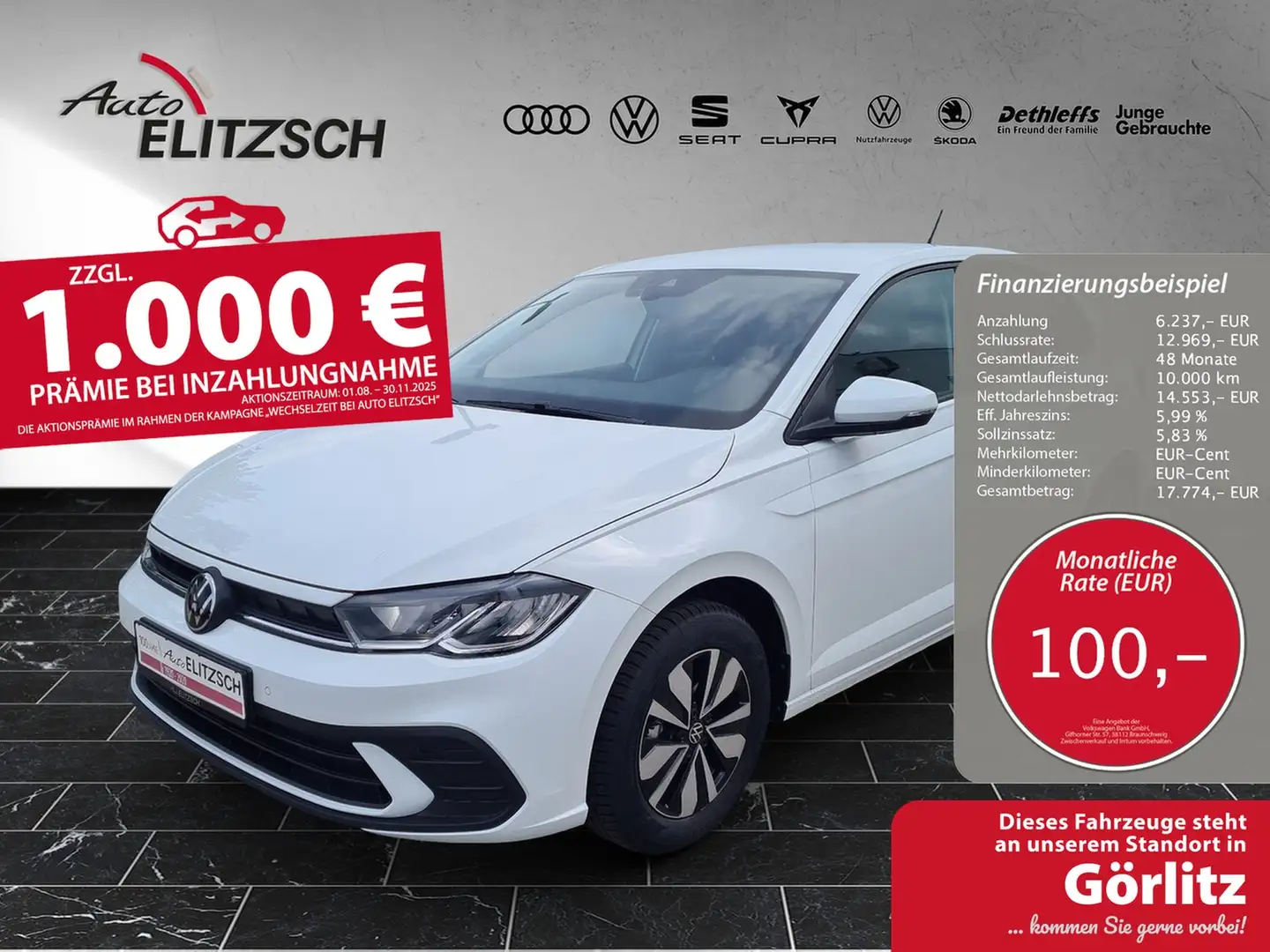 Volkswagen Polo Move LED AppCon ACC PDC Lane-Assist SHZ Weiß - 1