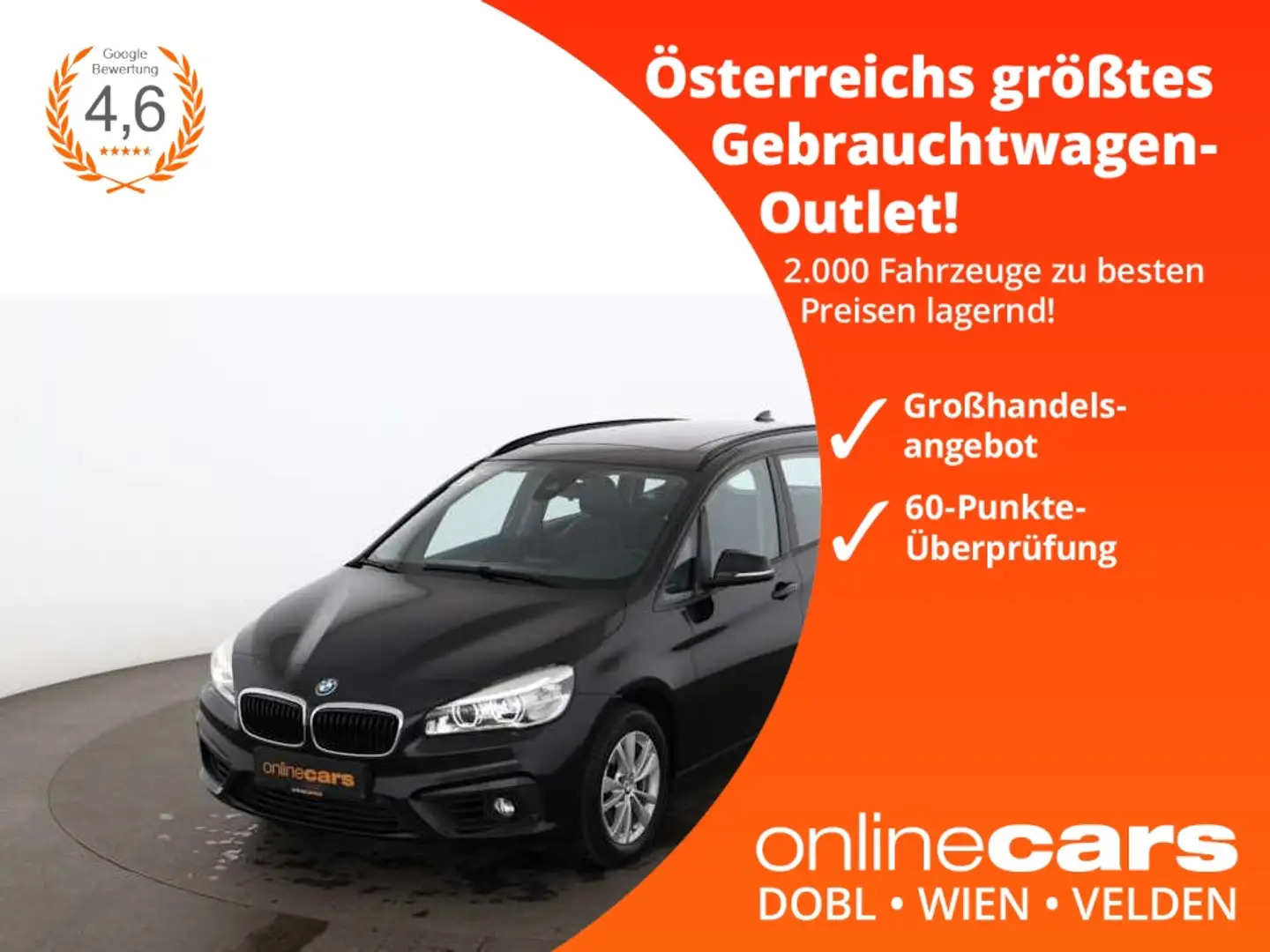 BMW 218 i Gran Tourer Advantage Aut LED AHK LEDER SKY Schwarz - 1