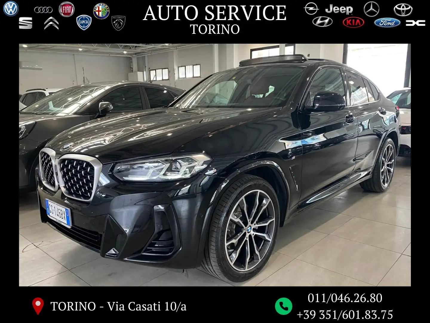 BMW X4 X4 xdrive20d mhev 48V Msport auto TETTO+PELLE FULL Zwart - 1