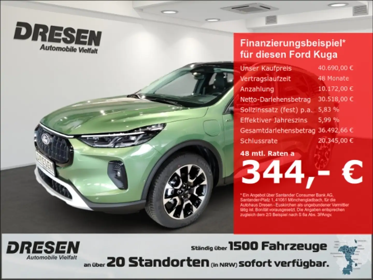 Ford Kuga Active X PHEV LED-Matrix Licht/Navi/Head-Up/elktr. Grün - 1