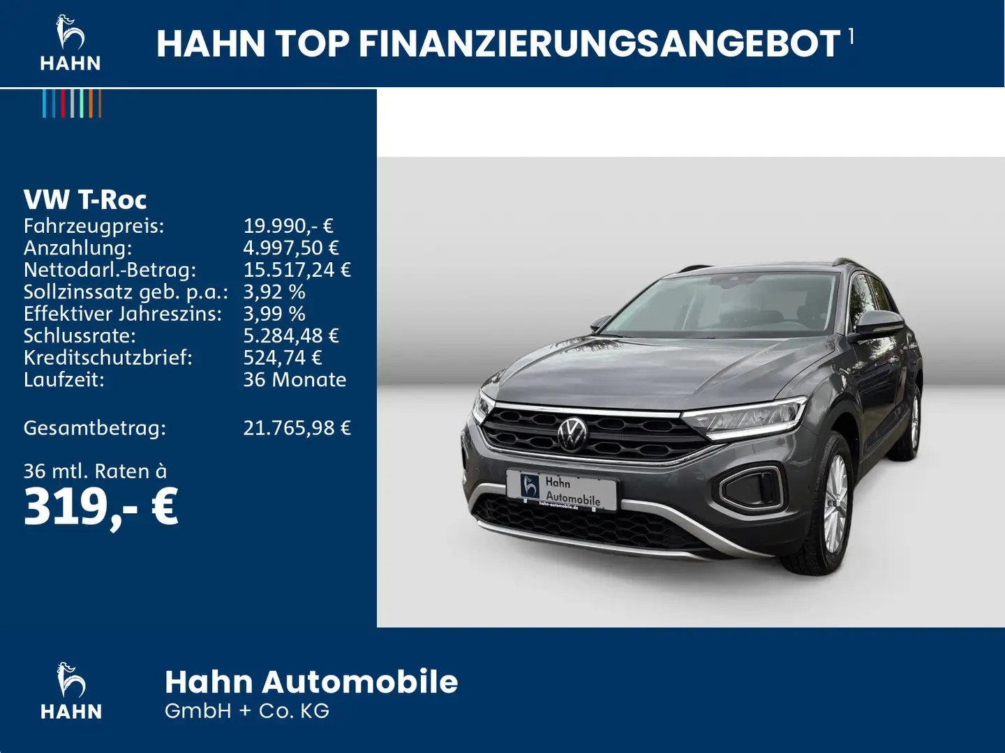Volkswagen T-Roc 1.0 TSI Life Standhzg LED Sitzhzg Einparkh Grau - 2