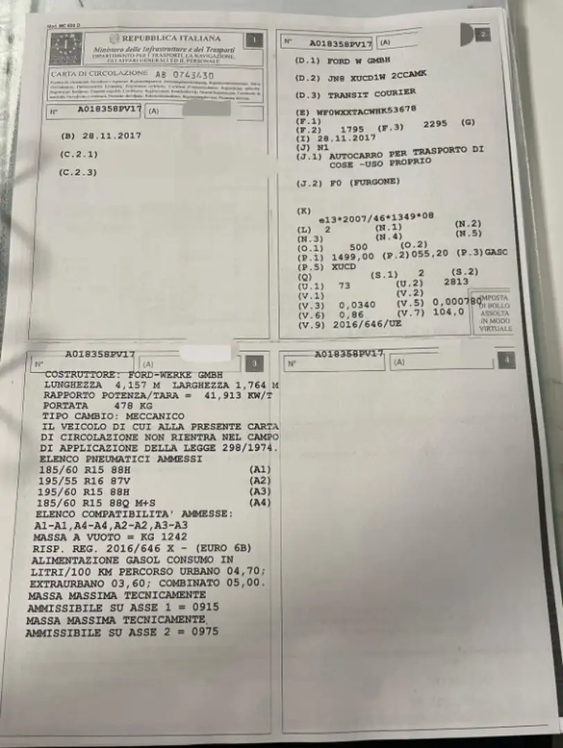 Ford Transit Courier 1.5 TDCi 75CV Van Trend Белый - 2