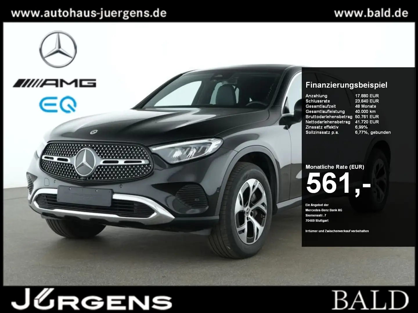 Mercedes-Benz GLC 300 e 4M Coupé Avantgarde/Memo/LED/Cam/Ambi Schwarz - 1