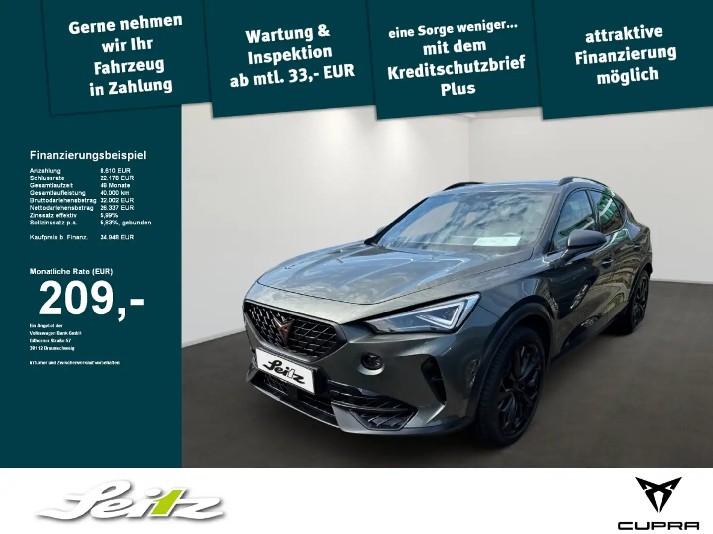 CUPRA Formentor 2.0 TSI VZ Tribe Edition *BEATS*PANO*MATRIX*NAVI* Gris - 1