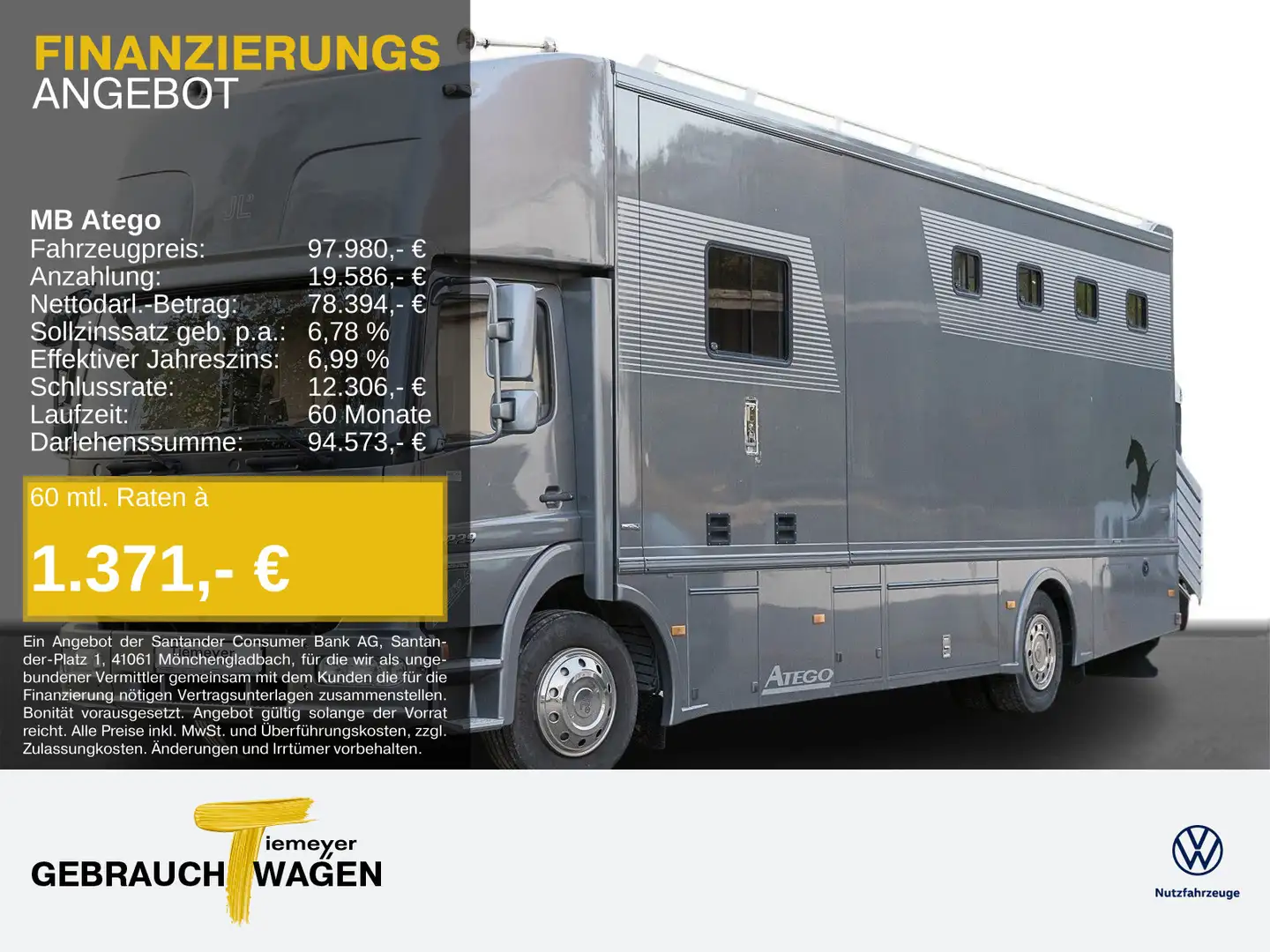 Mercedes-Benz Atego 1229 L Pferdetransporter Jach WoMo Szürke - 1