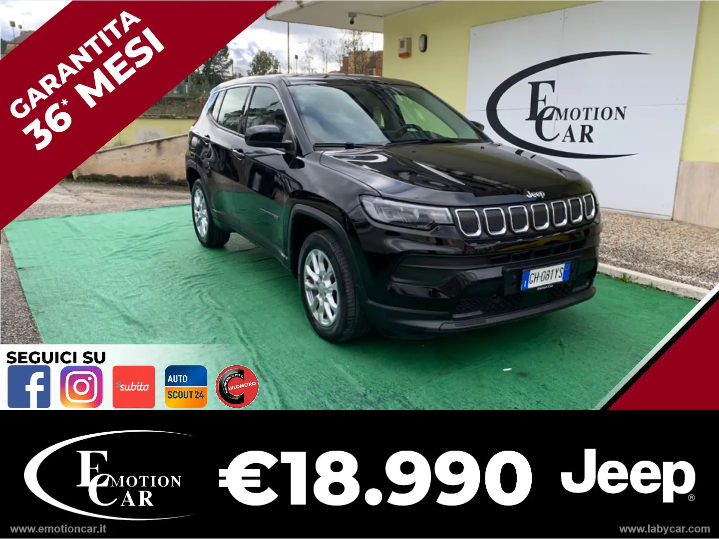 Jeep Compass 1.6 Multijet II 2WD S - 2022 Nero - 1