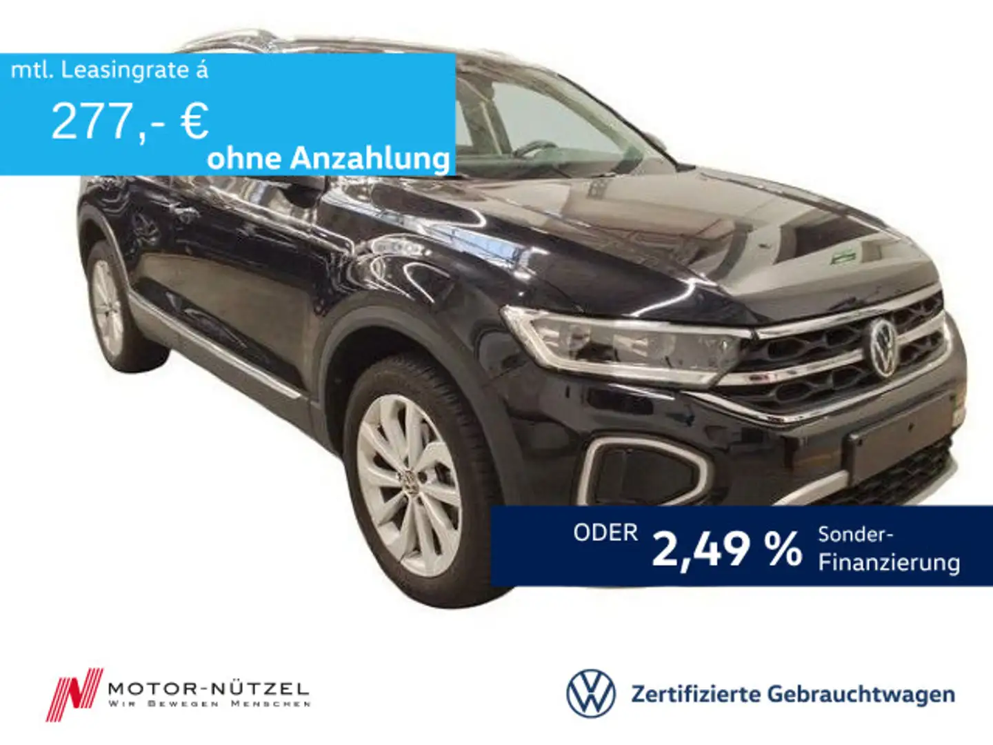 Volkswagen T-Roc 1.5 TSI STYLE 5JG+LEDplus+NAVI+ACC+SHZ+DAB Schwarz - 1