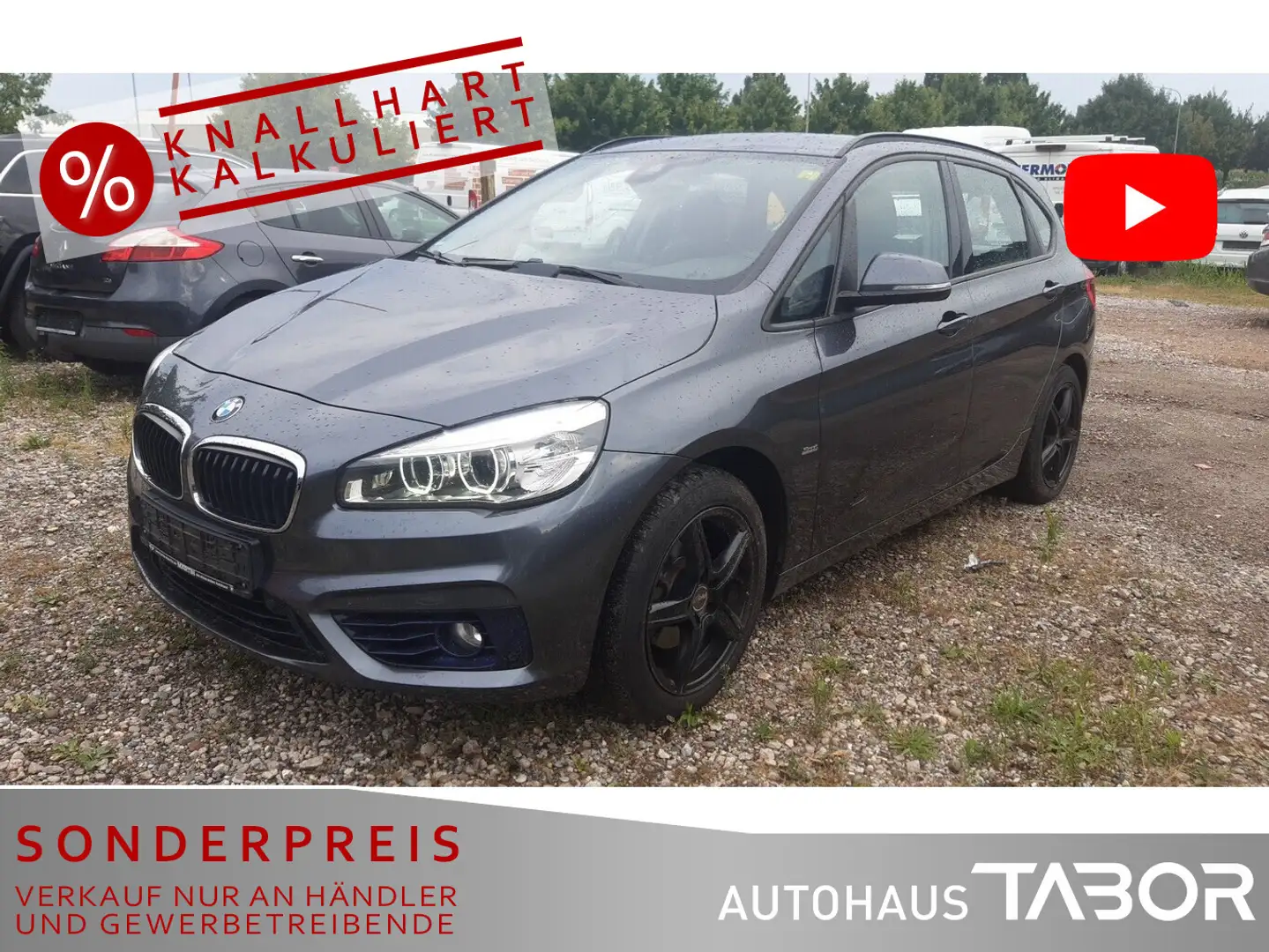 BMW 218 218d Sport Line Active Tourer Navi LED PDC Klima Grau - 1