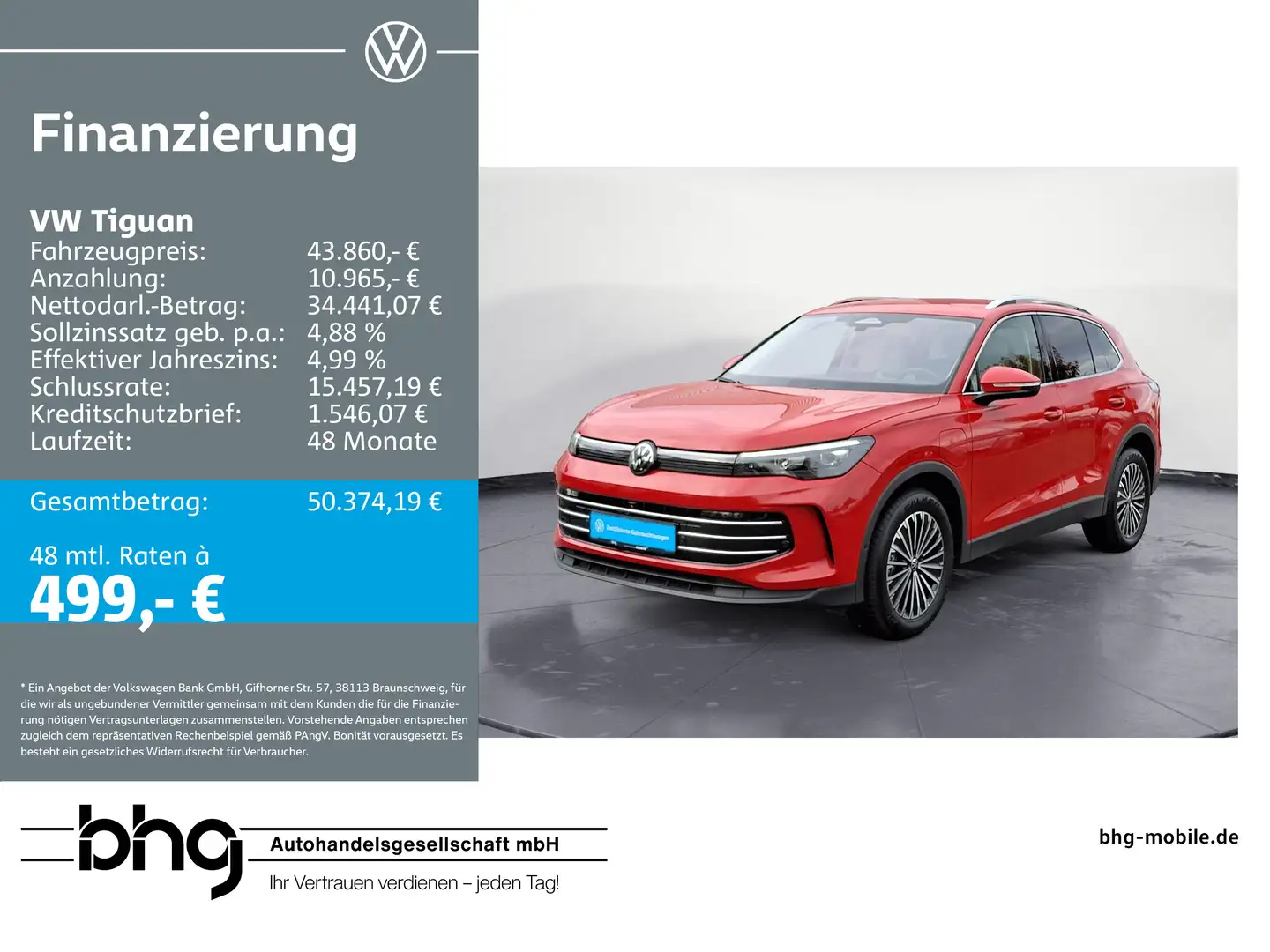 Volkswagen Tiguan 1.5 eHybrid DSG Elegance PHEV AHK Trailer Rot - 1